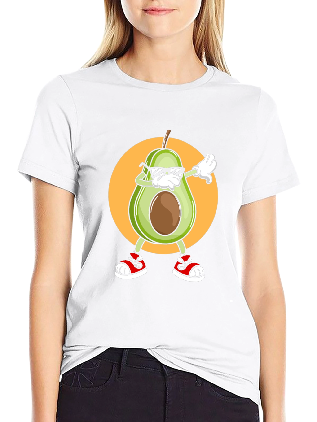 Dabbing Avocado Graphic T-Shirt - Trendy Fruit Tee
