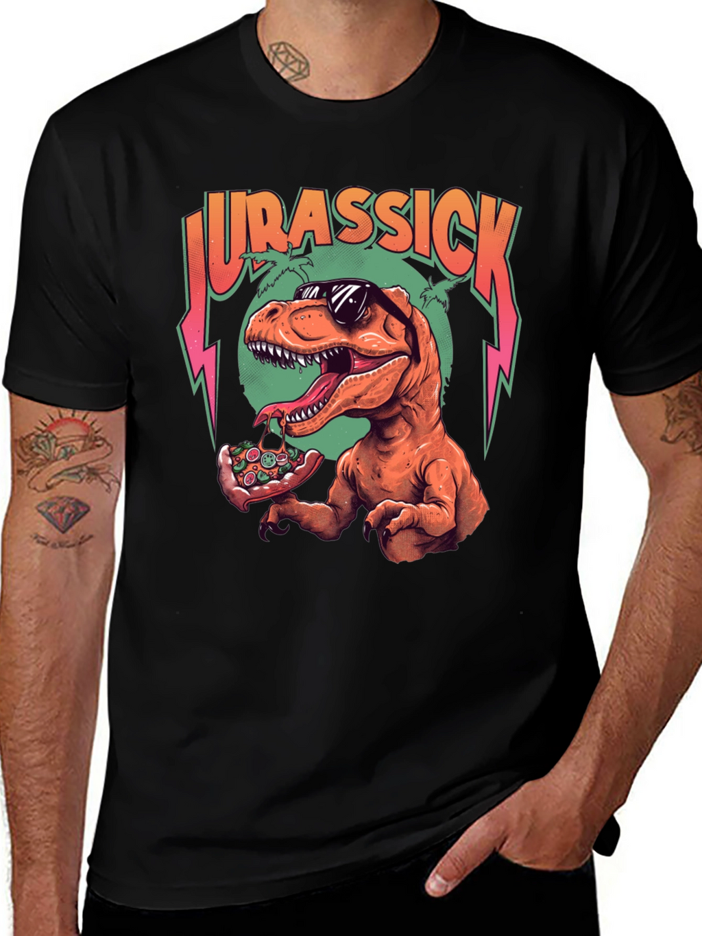 Jurassick T-Rex Pizza Graphic Tee
