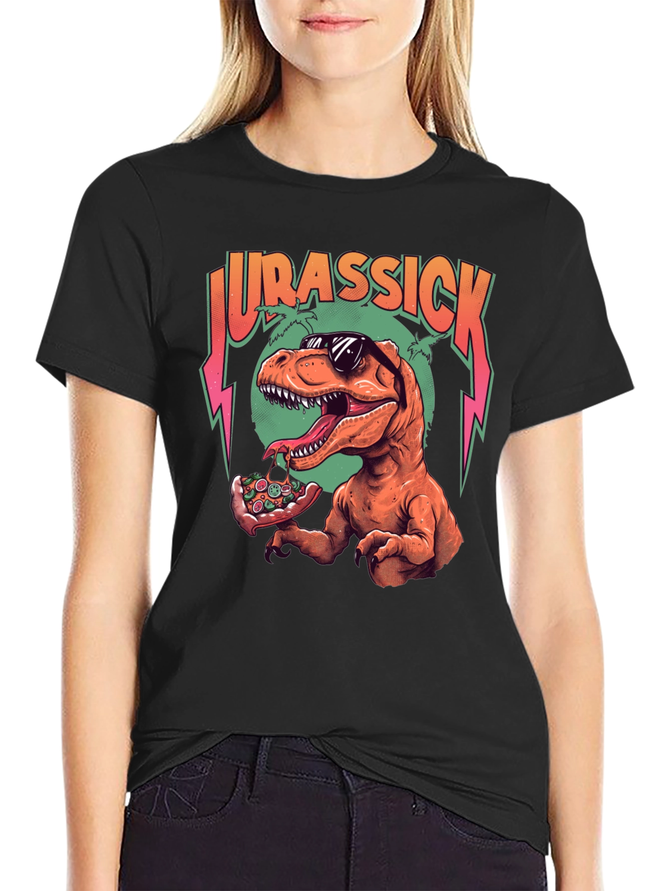 Jurassick T-Rex Pizza Graphic Tee