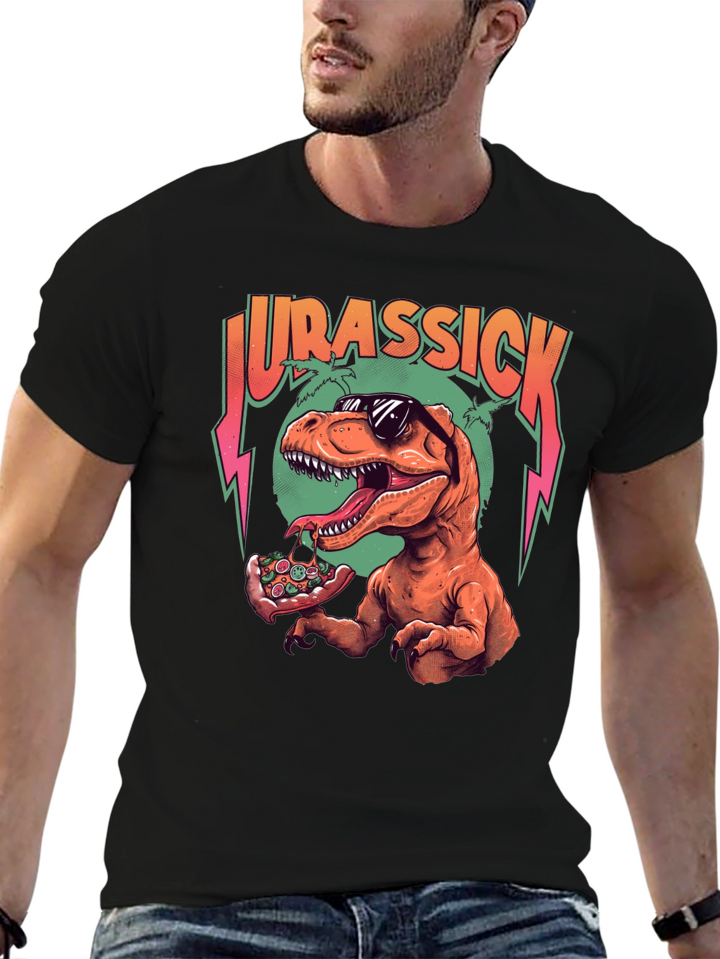 Jurassick T-Rex Pizza Graphic Tee