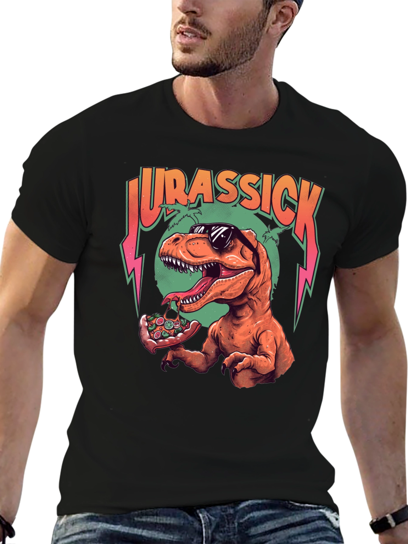 Jurassick T-Rex Pizza Graphic Tee