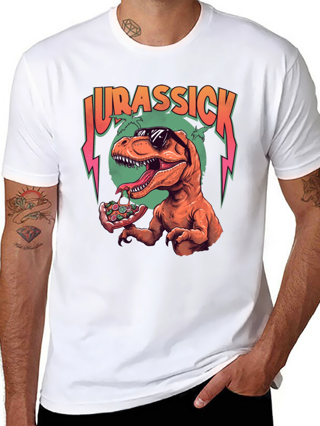 Jurassick T-Rex Pizza Graphic Tee