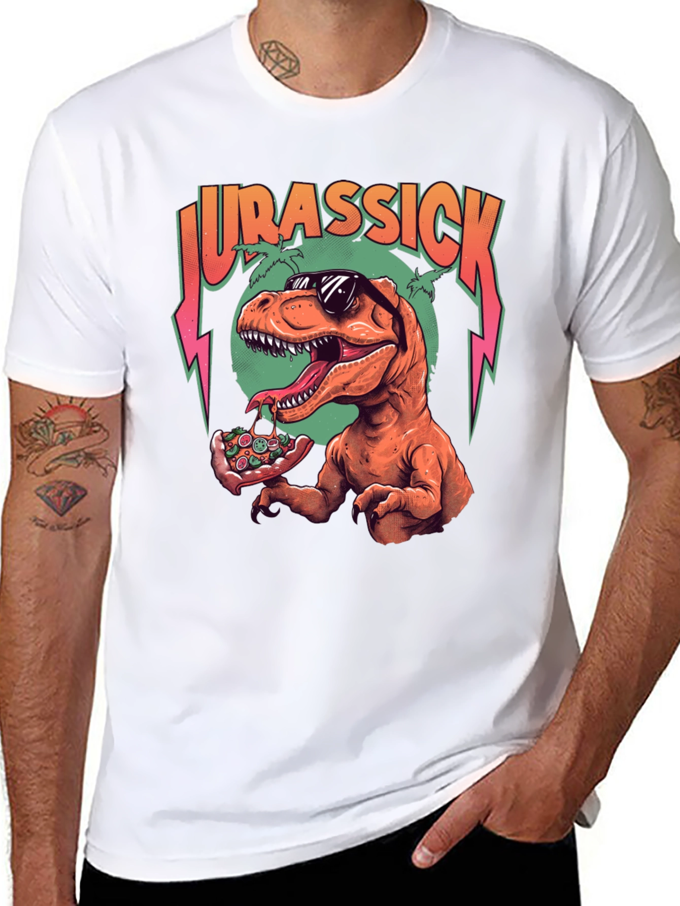Jurassick T-Rex Pizza Graphic Tee