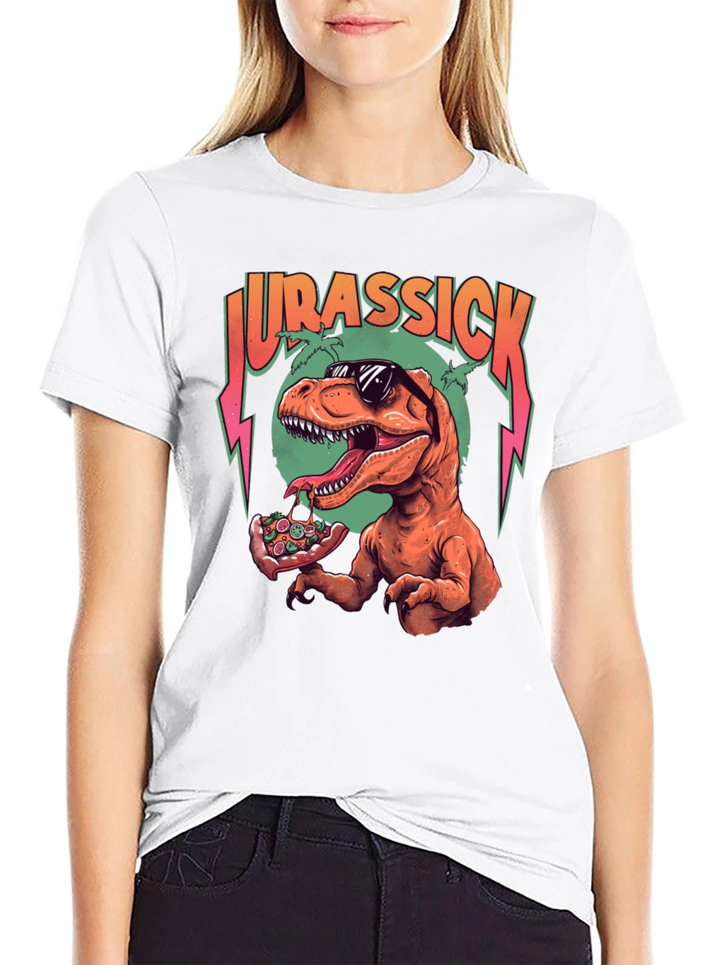 Jurassick T-Rex Pizza Graphic Tee