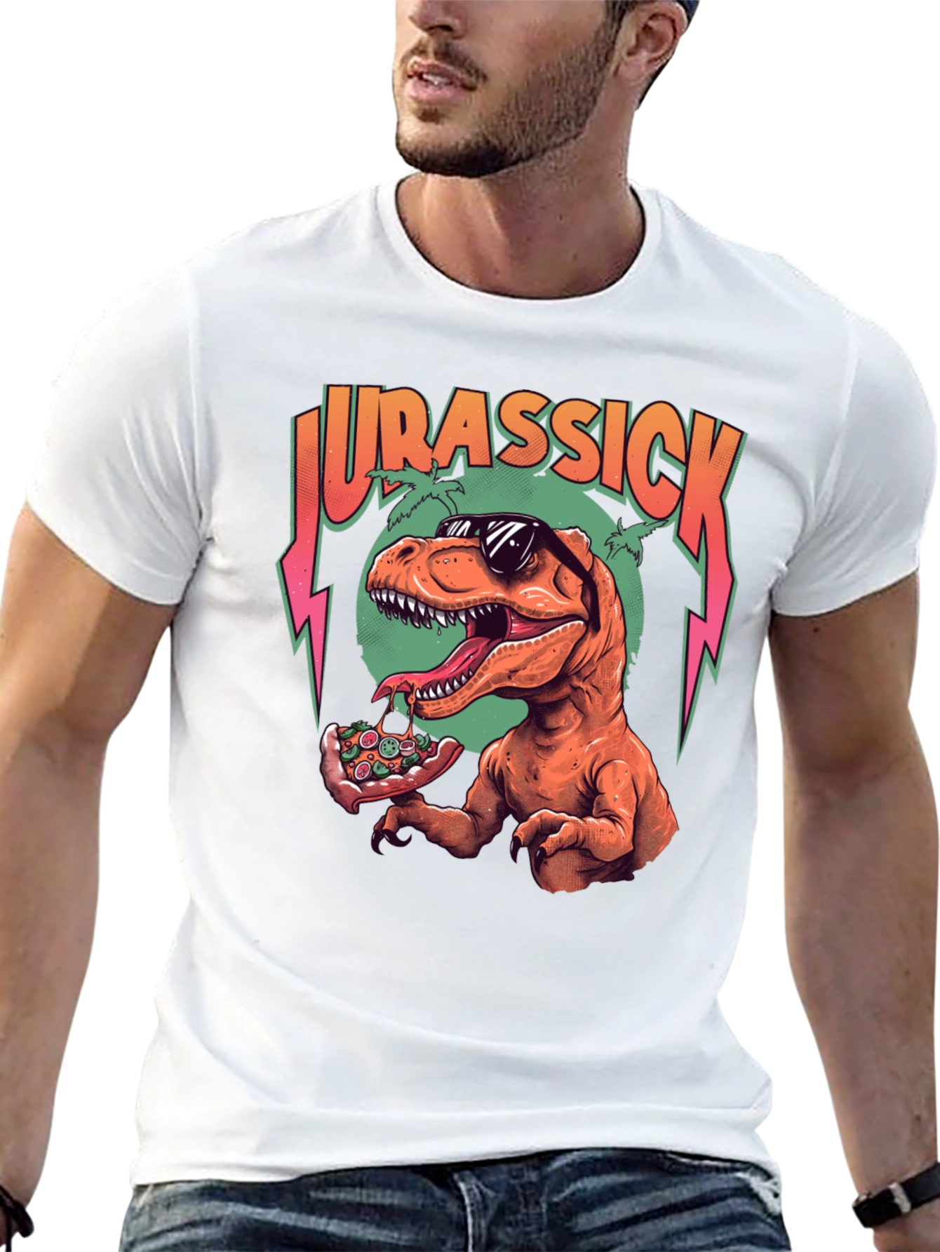 Jurassick T-Rex Pizza Graphic Tee
