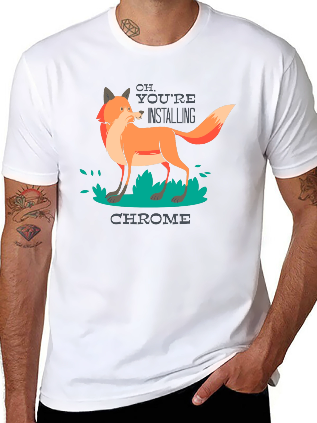 Chrome Fox T-Shirt - Funny Tech Tee