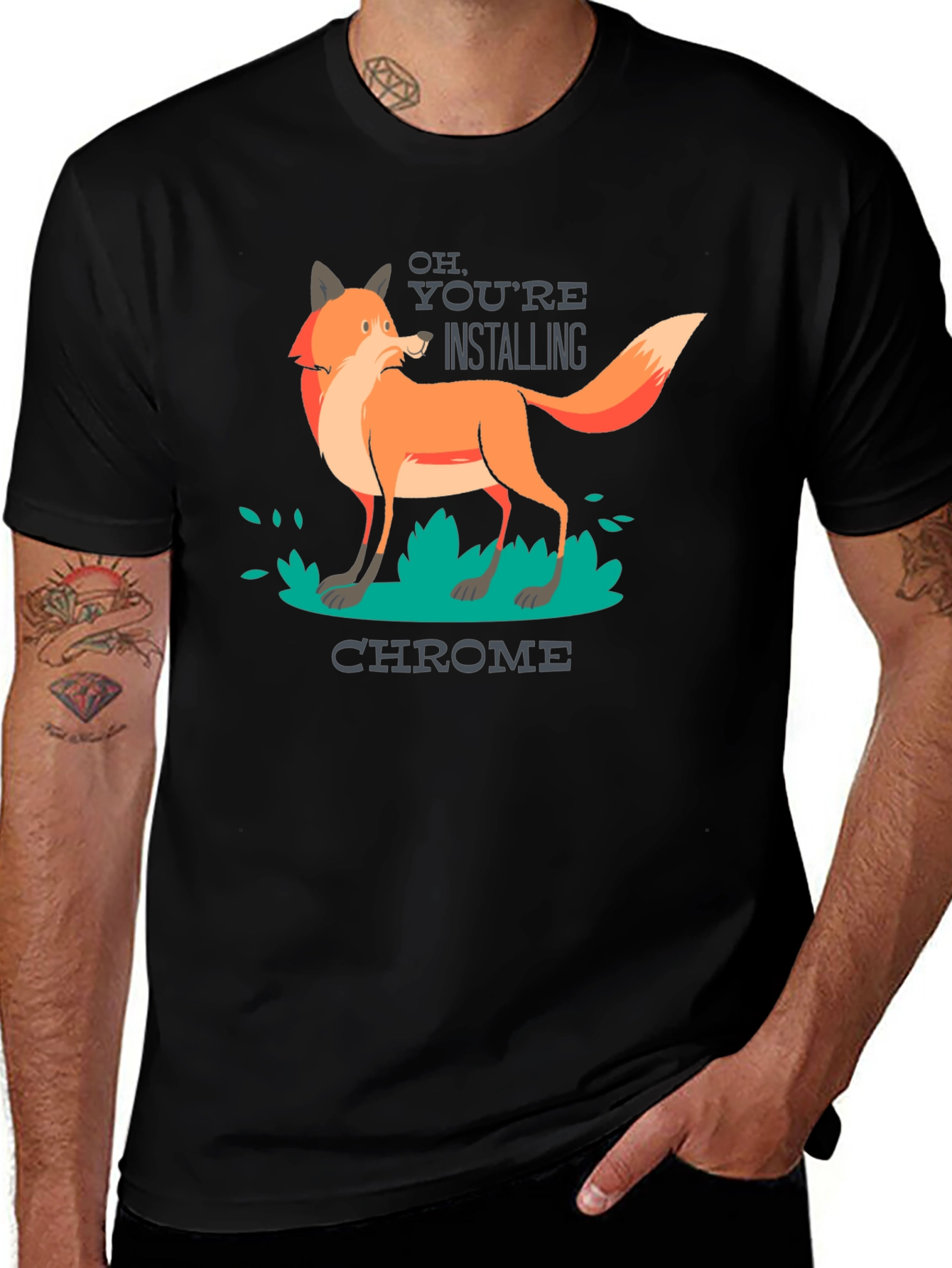 Chrome Fox T-Shirt - Funny Tech Tee