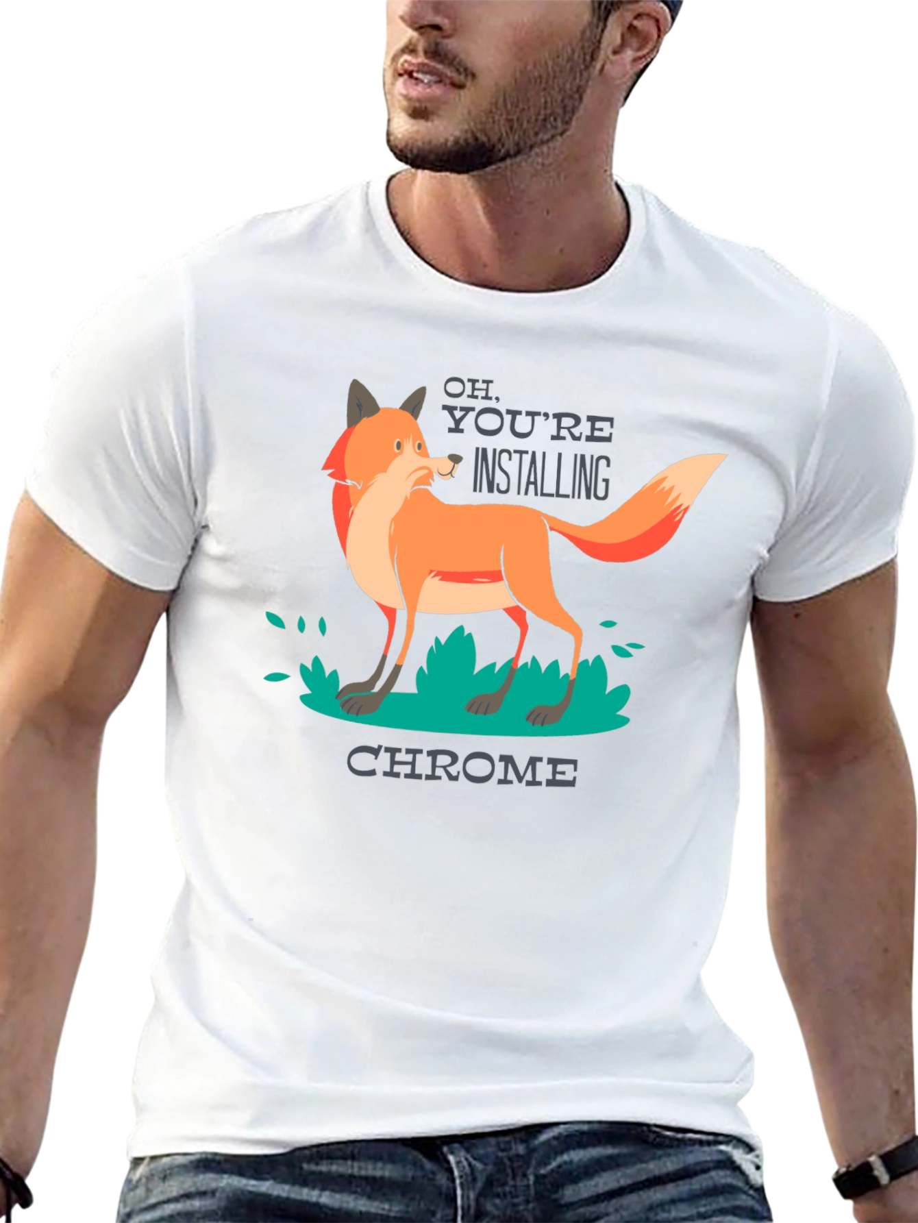 Chrome Fox T-Shirt - Funny Tech Tee