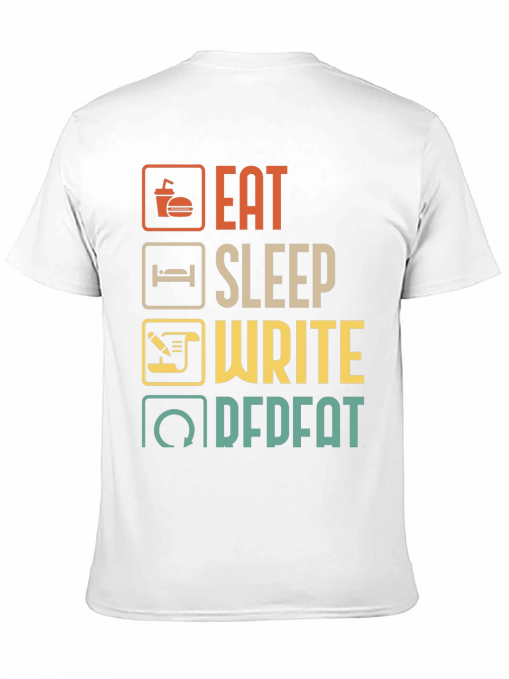 Eat Sleep Write Repeat Black T-Shirt