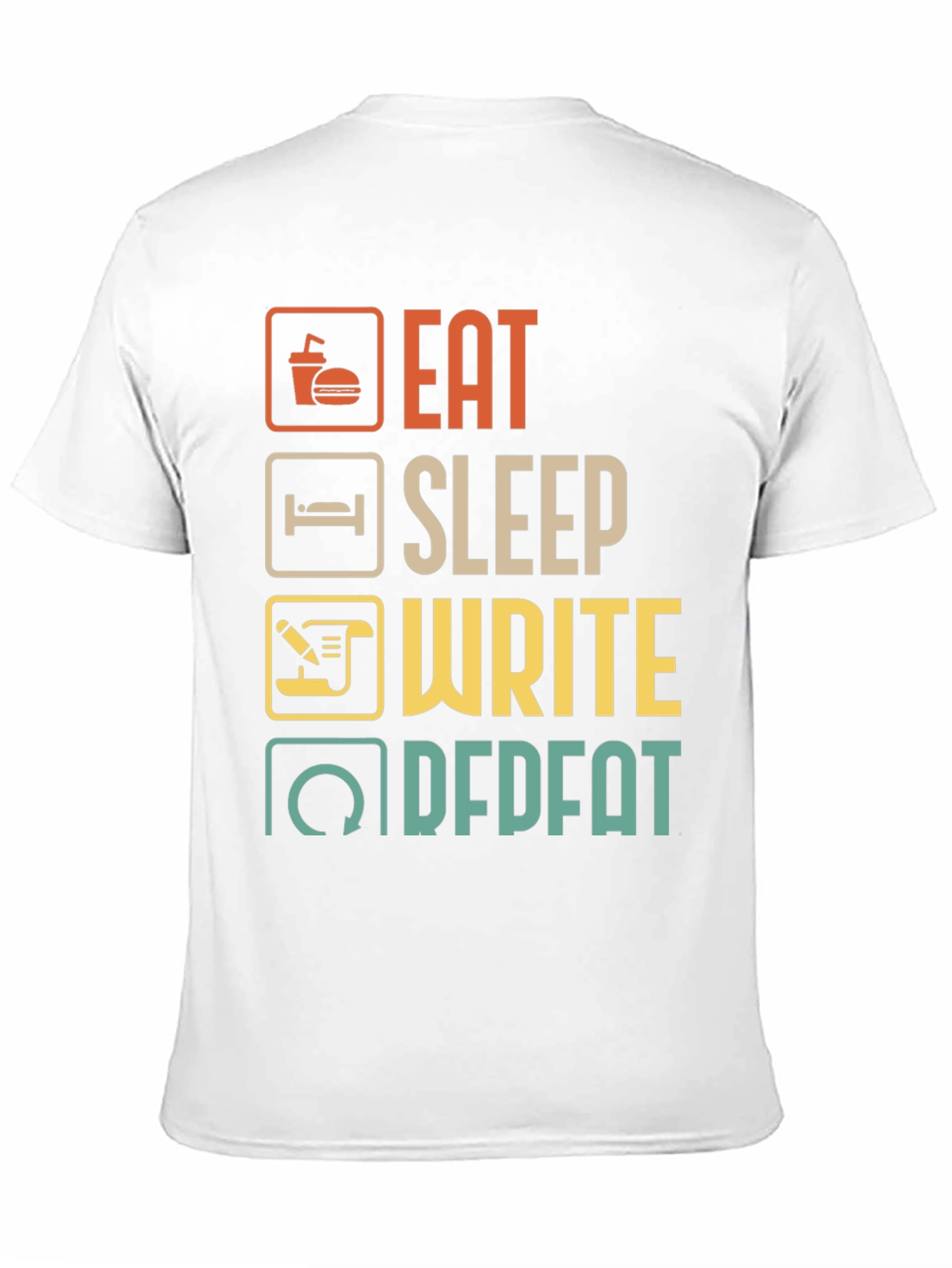 Eat Sleep Write Repeat Black T-Shirt