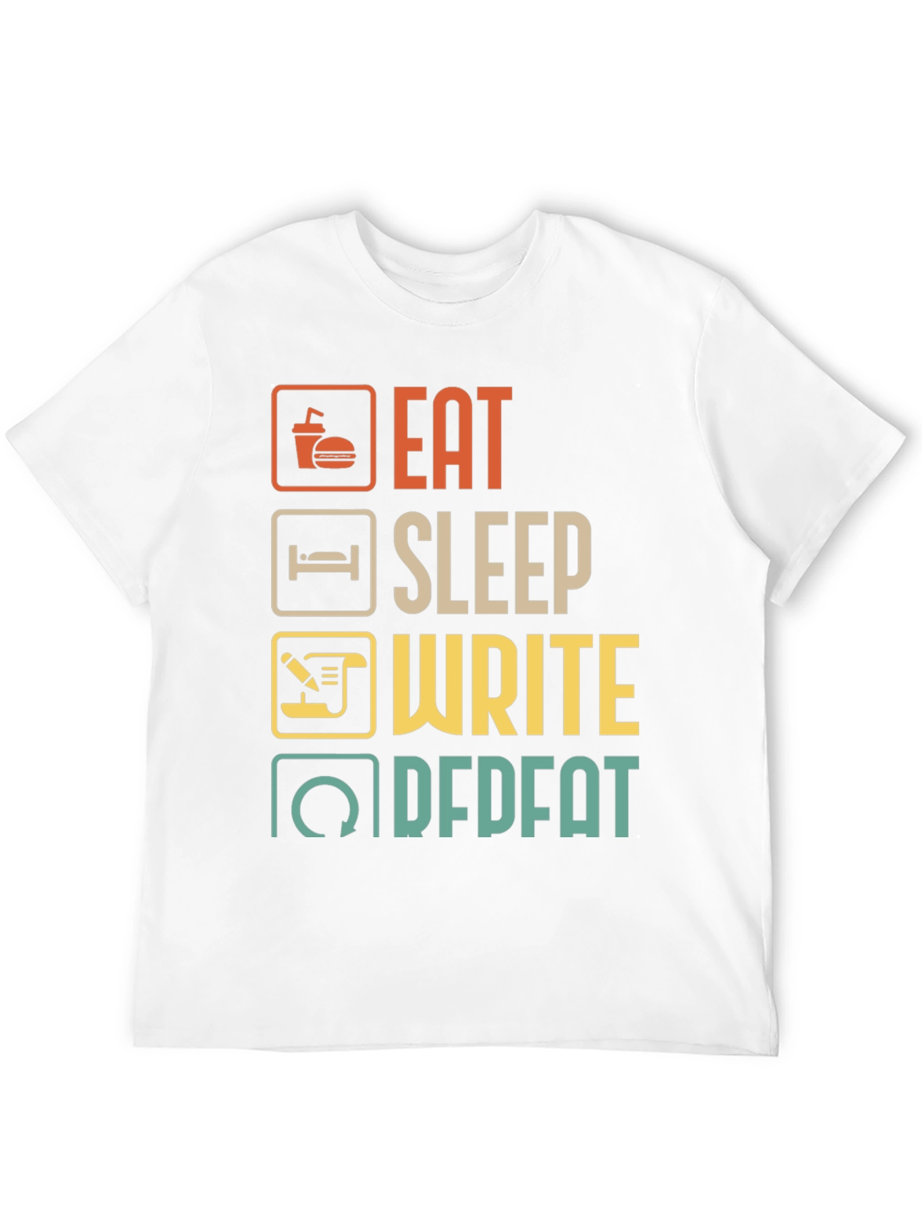 Eat Sleep Write Repeat Black T-Shirt