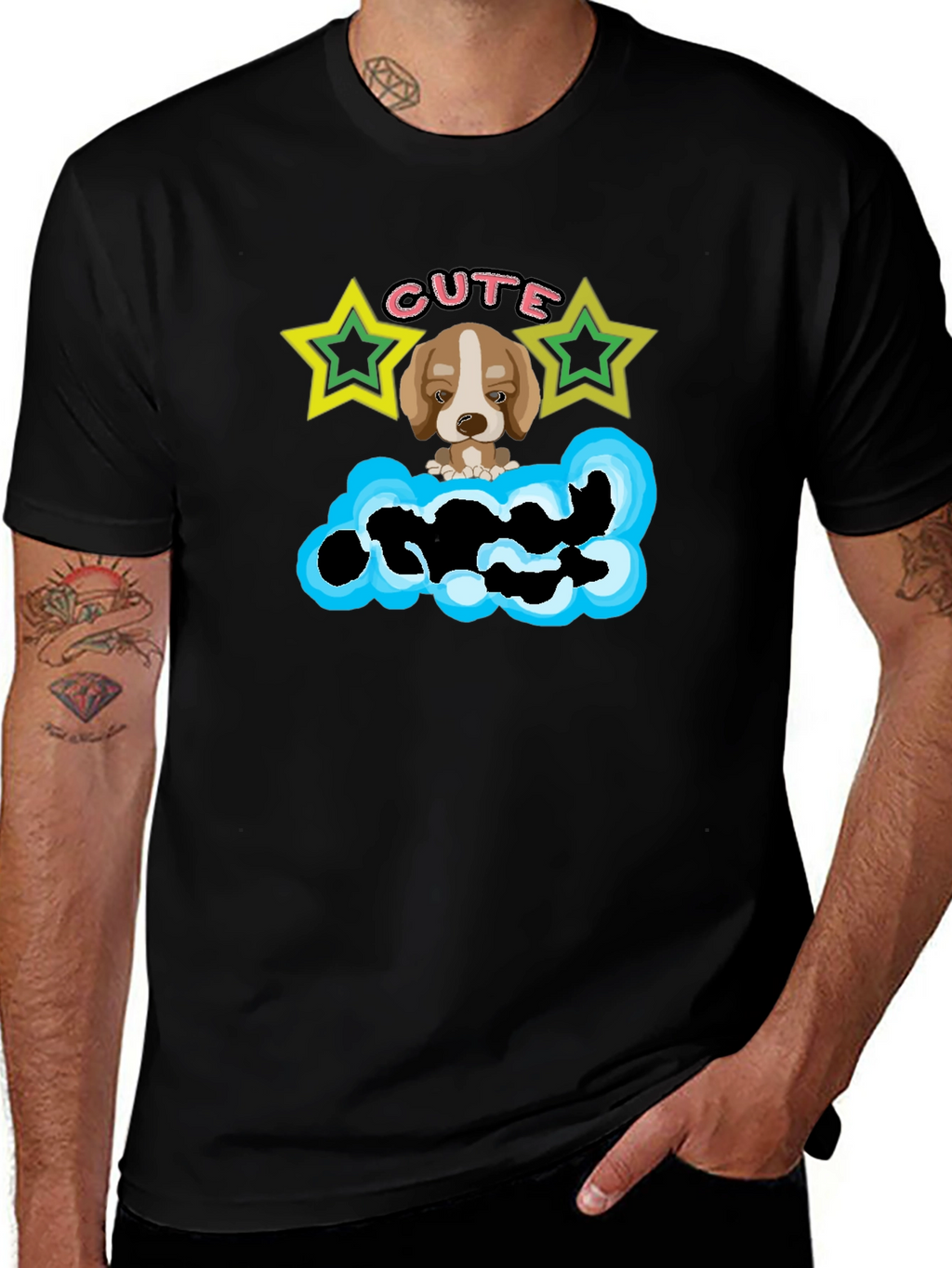 Cute Puppy Graphic T-Shirt - Cloud Design