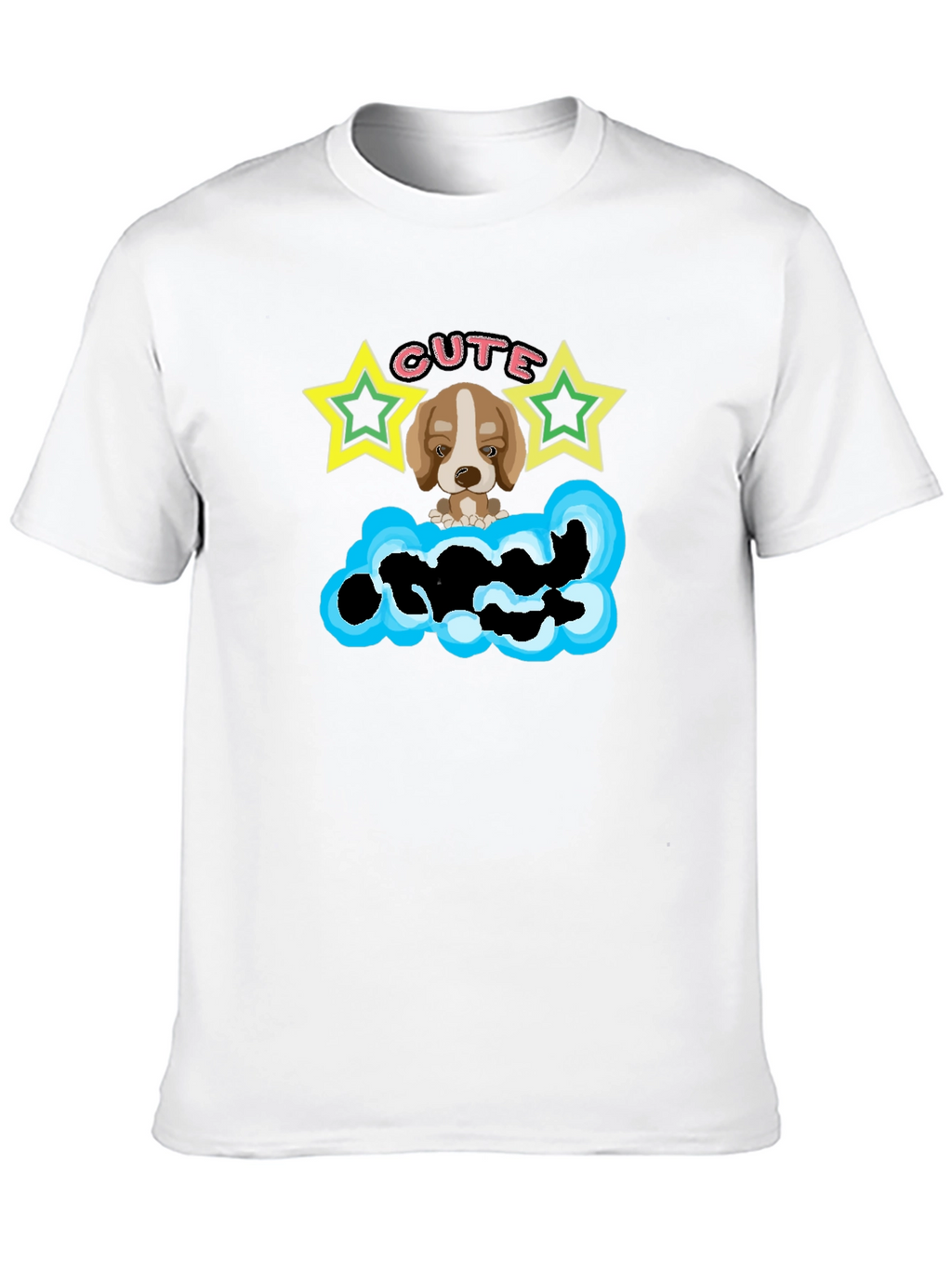 Cute Puppy Graphic T-Shirt - Cloud Design