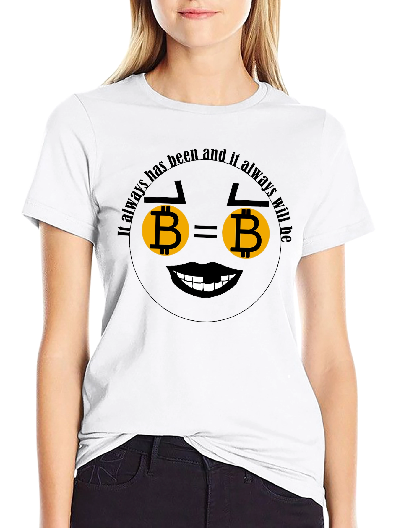 Bitcoin Emoji Black T-Shirt - Crypto Lover