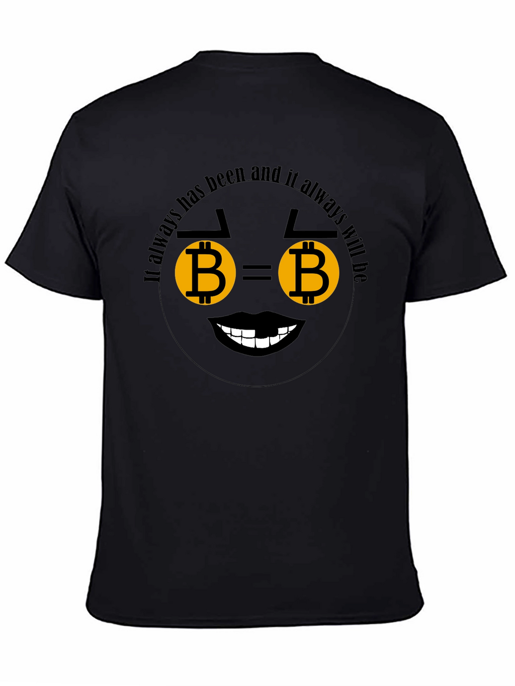 Bitcoin Emoji Black T-Shirt - Crypto Lover