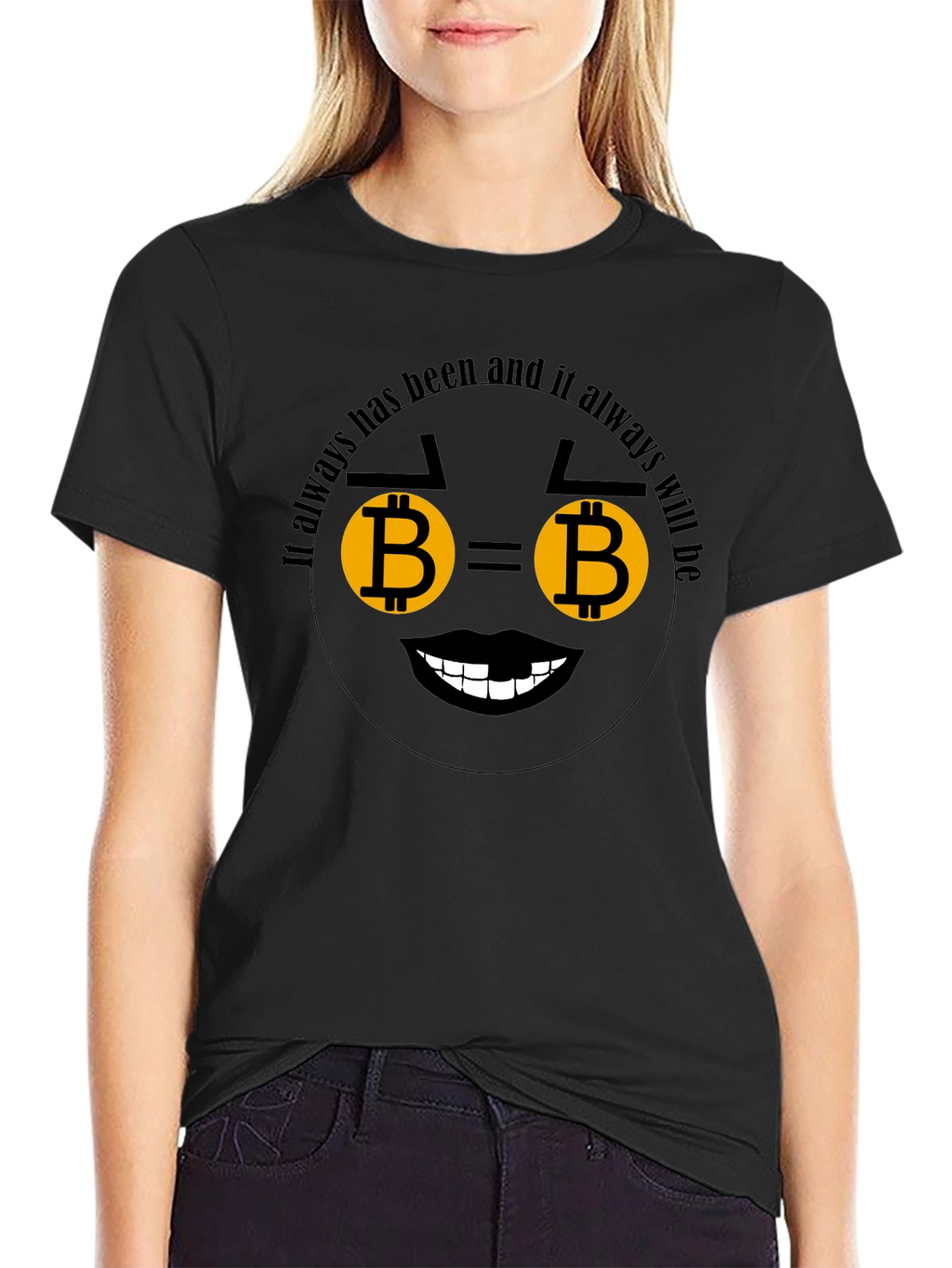 Bitcoin Emoji Black T-Shirt - Crypto Lover