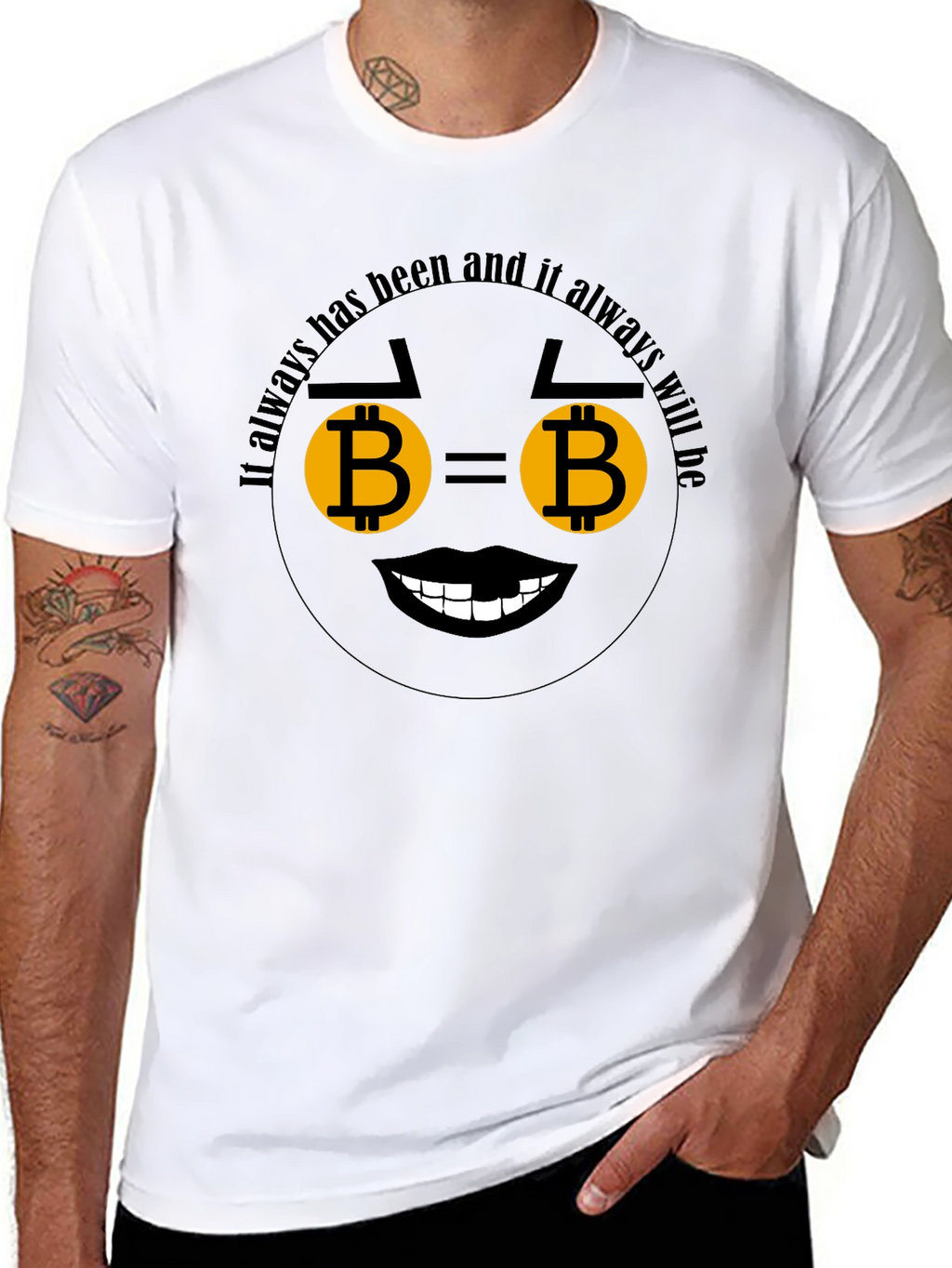 Bitcoin Emoji Black T-Shirt - Crypto Lover