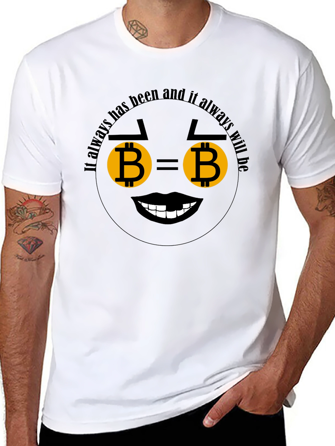 Bitcoin Emoji Black T-Shirt - Crypto Lover