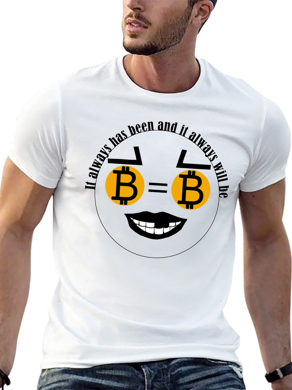 Bitcoin Emoji Black T-Shirt - Crypto Lover