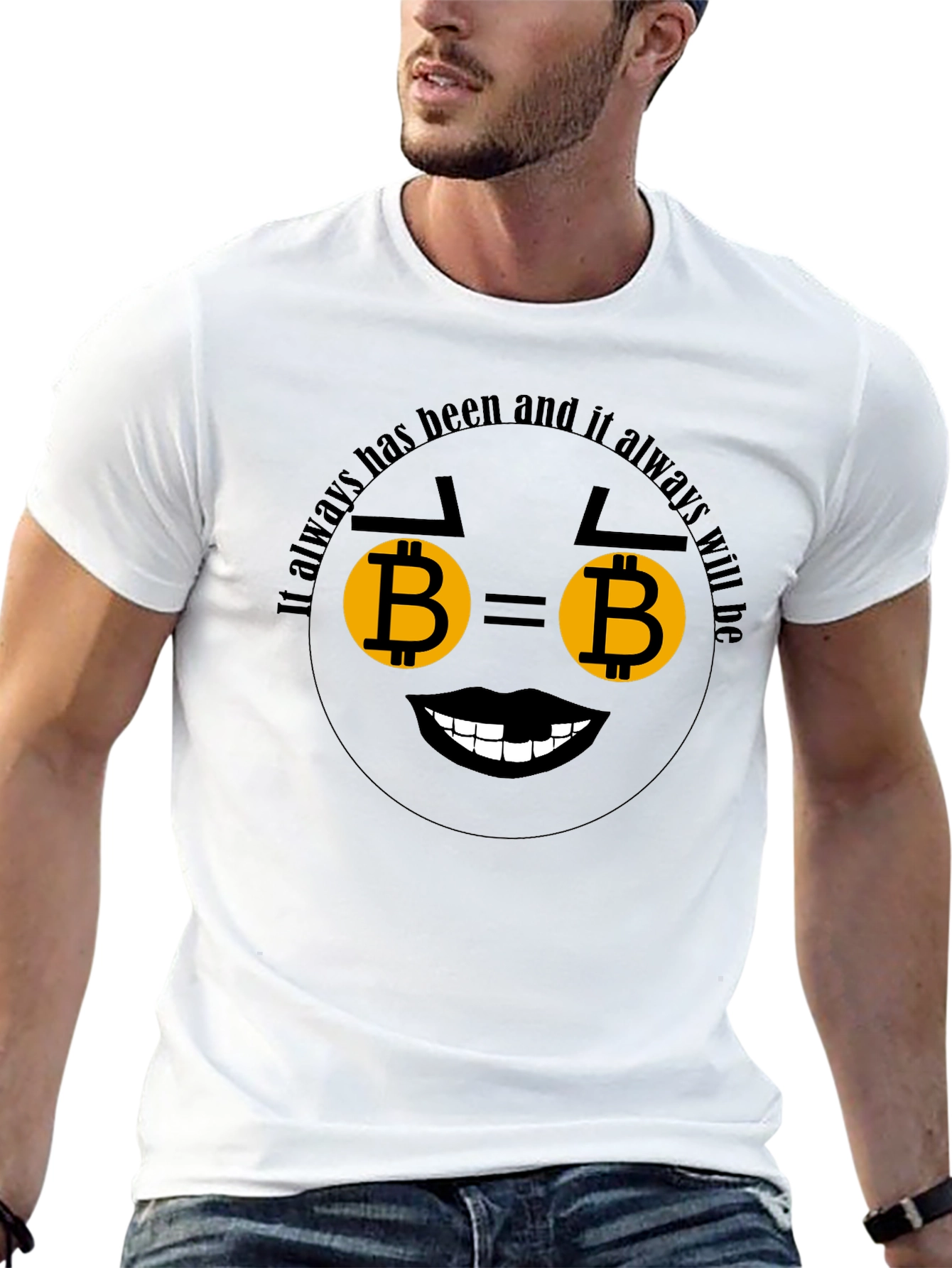 Bitcoin Emoji Black T-Shirt - Crypto Lover