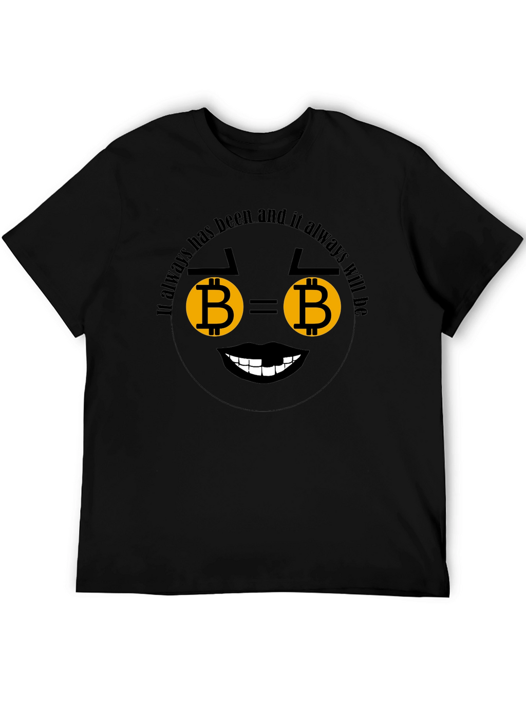 Bitcoin Emoji Black T-Shirt - Crypto Lover