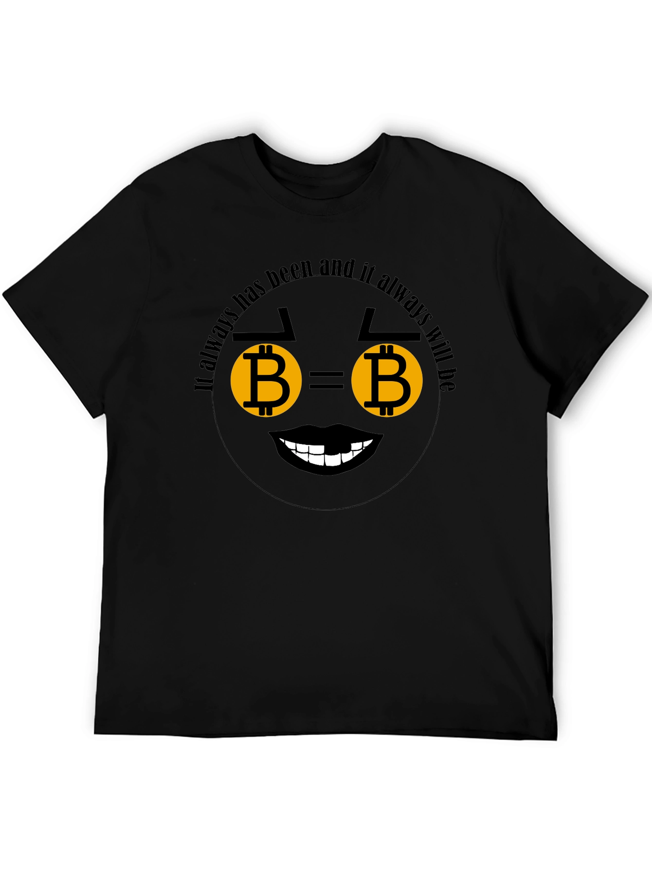 Bitcoin Emoji Black T-Shirt - Crypto Lover