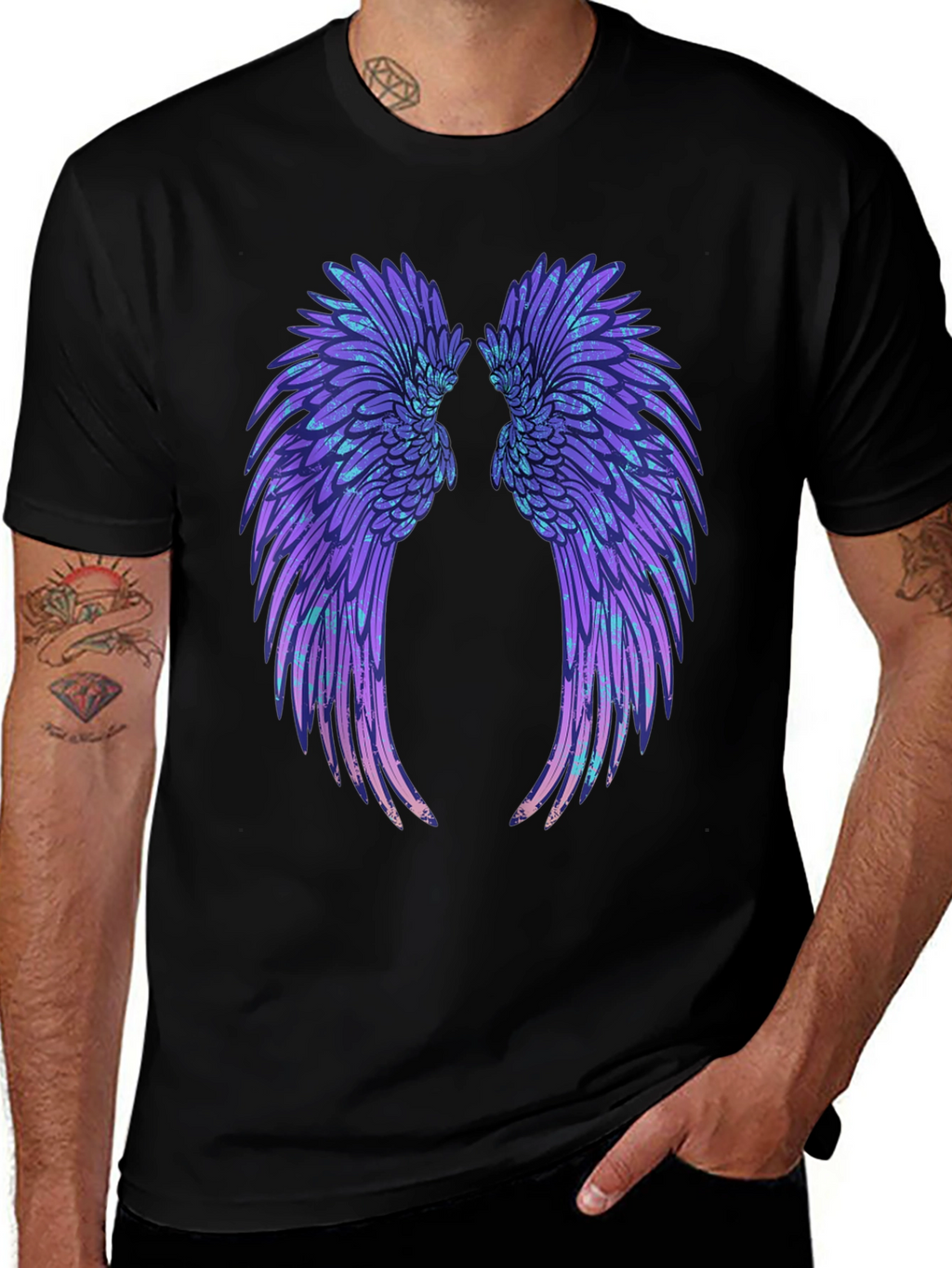 Angel Wings Graphic Black T-Shirt