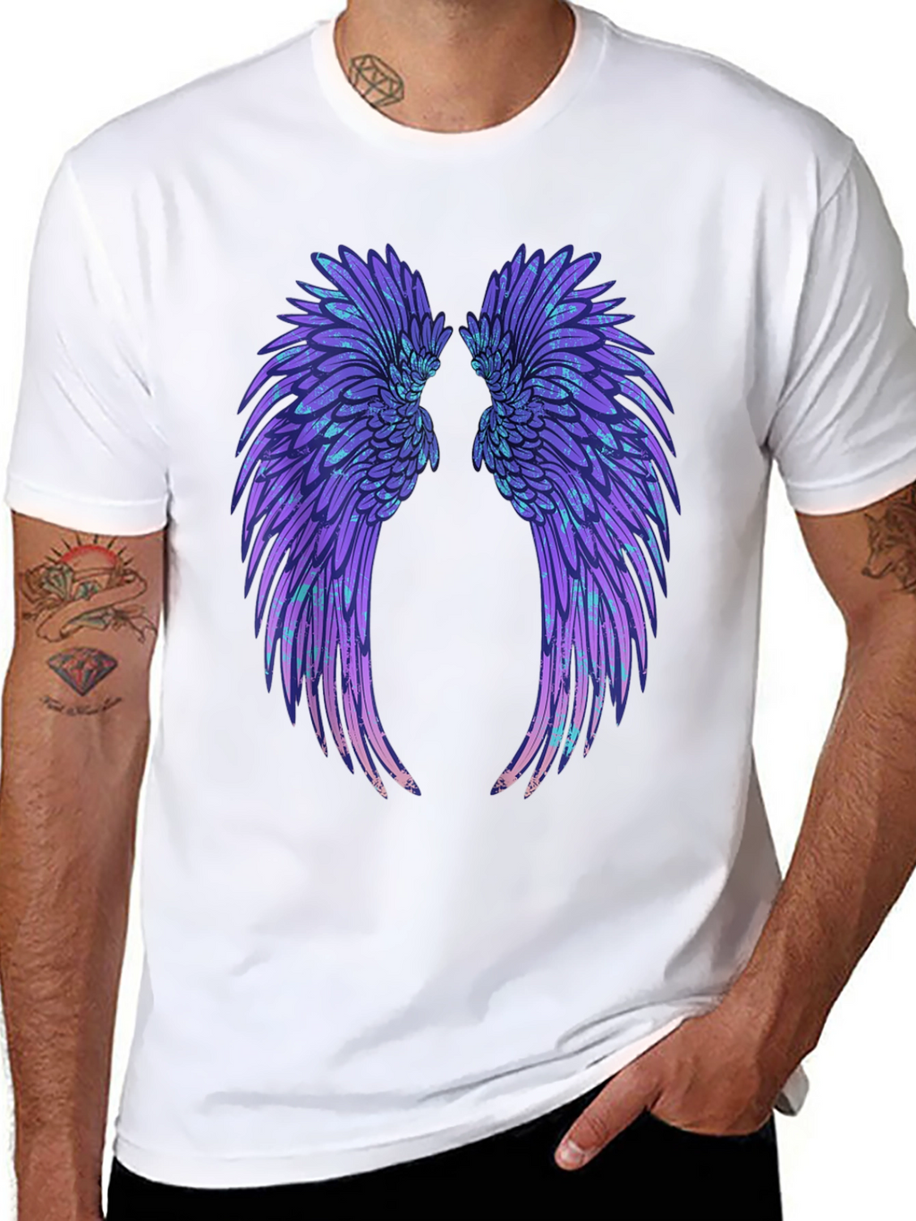 Angel Wings Graphic Black T-Shirt