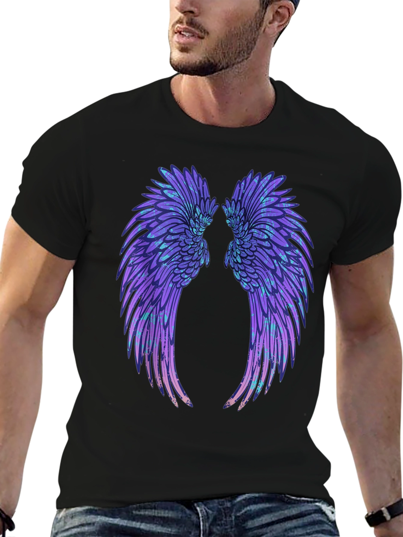 Angel Wings Graphic Black T-Shirt