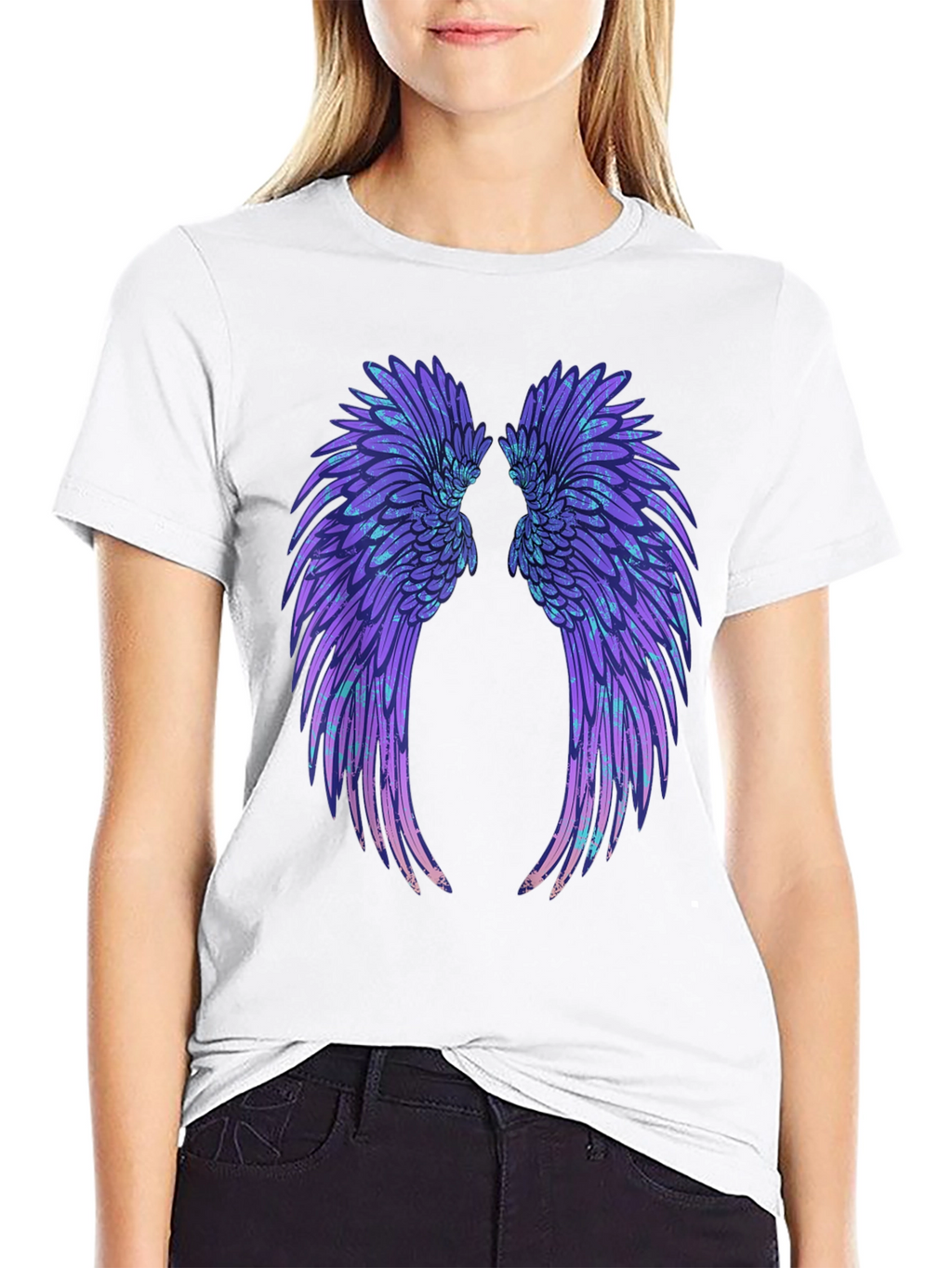 Angel Wings Graphic Black T-Shirt