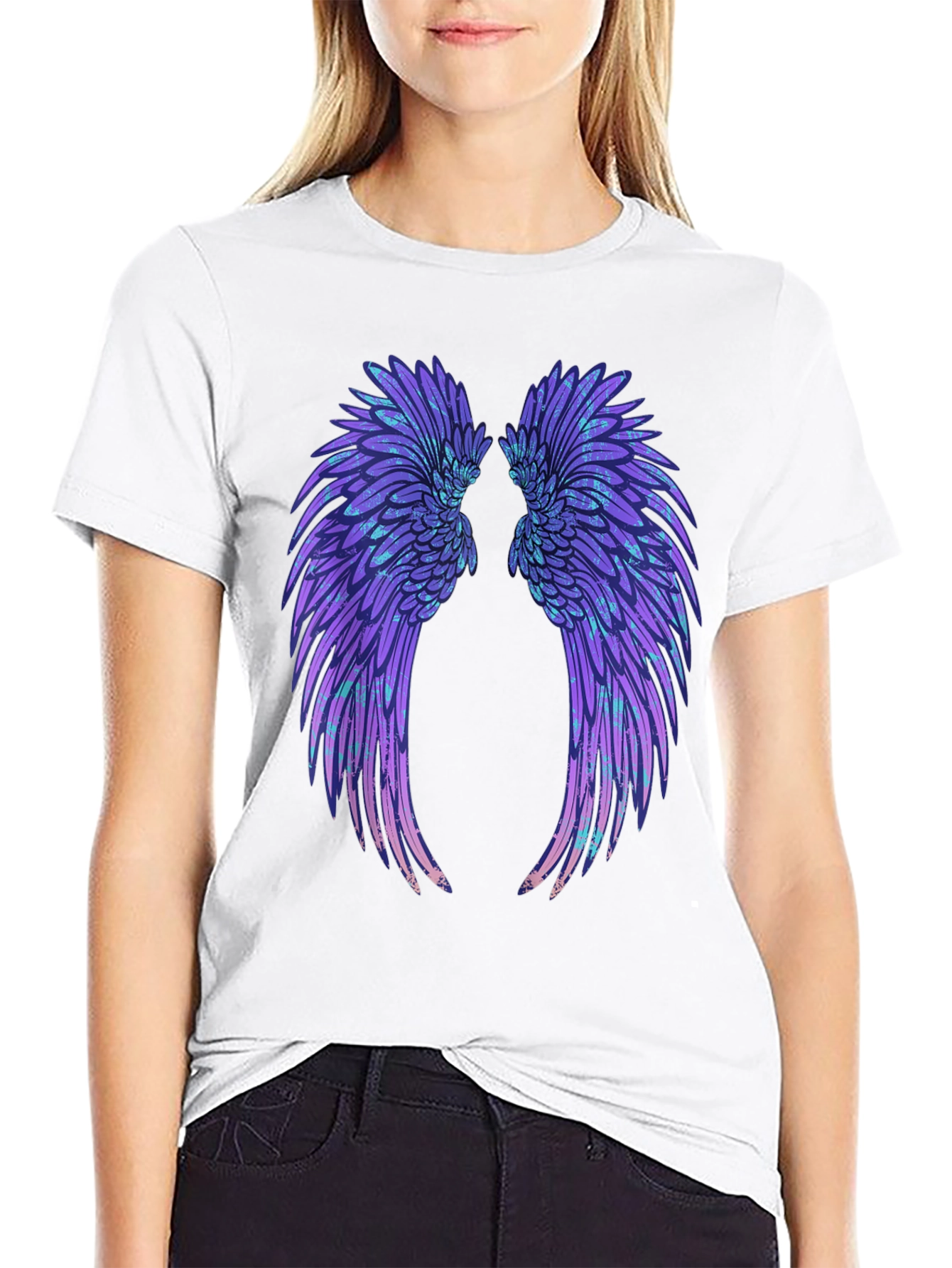 Angel Wings Graphic Black T-Shirt