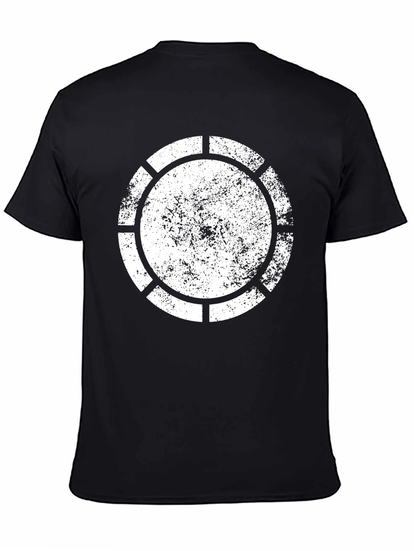 Distressed Circle Graphic Tee - Black