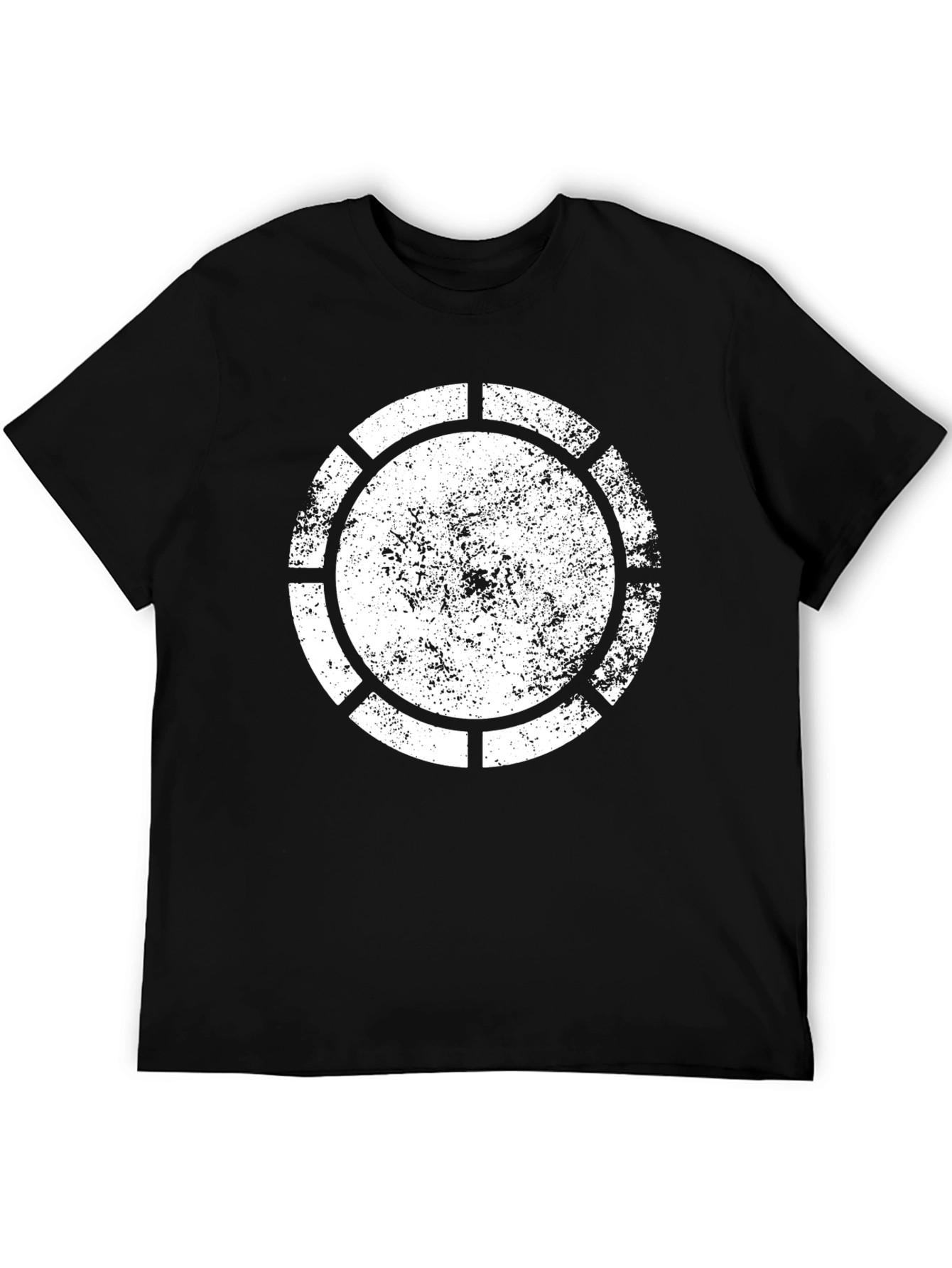 Distressed Circle Graphic Tee - Black