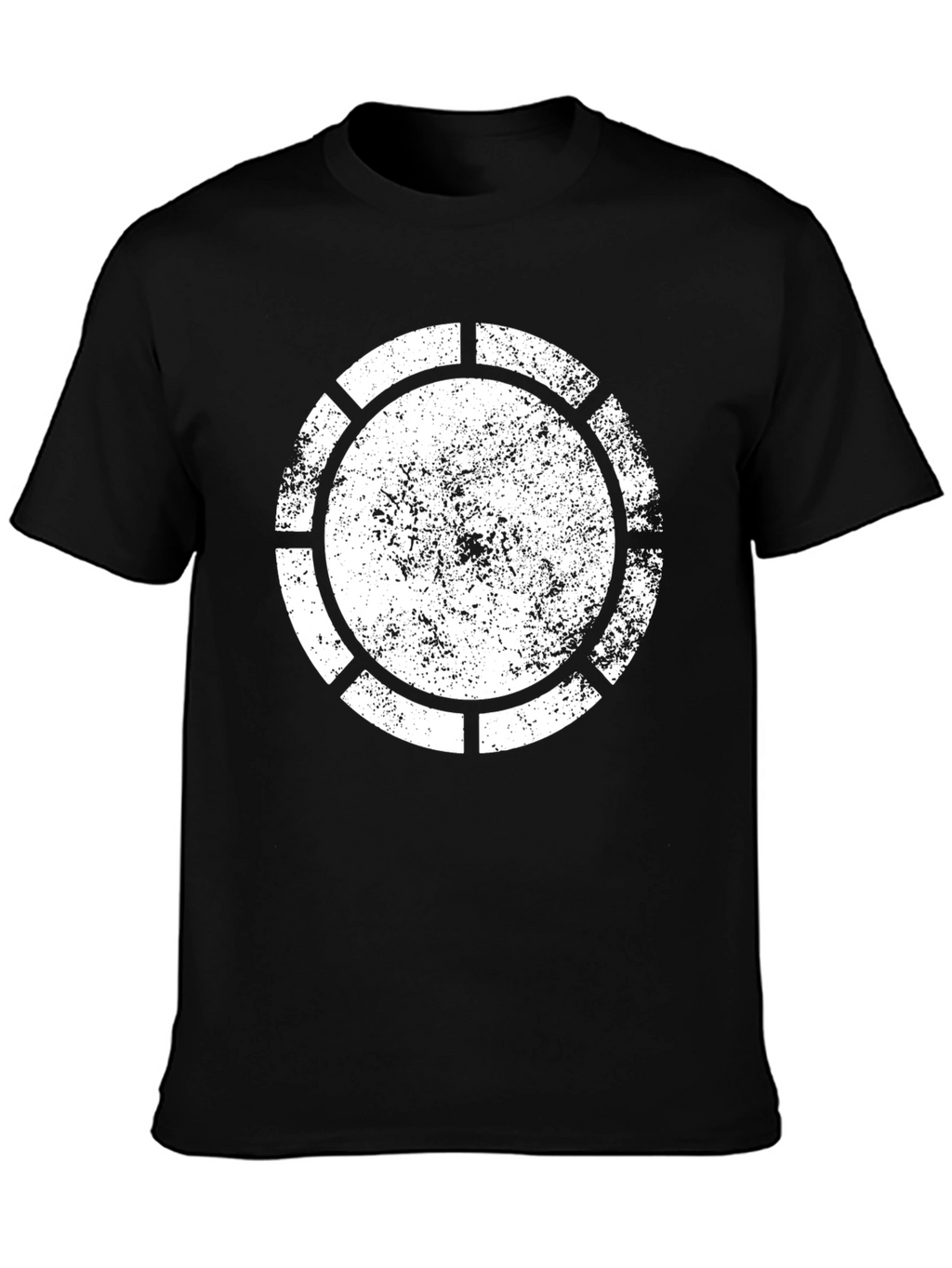 Distressed Circle Graphic Tee - Black