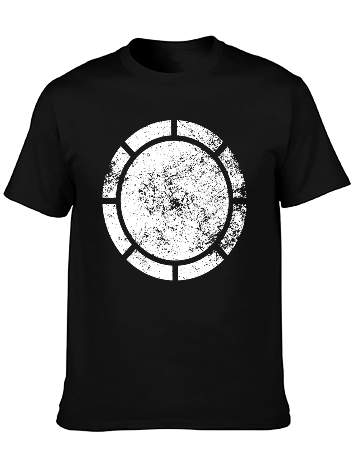 Distressed Circle Graphic Tee - Black
