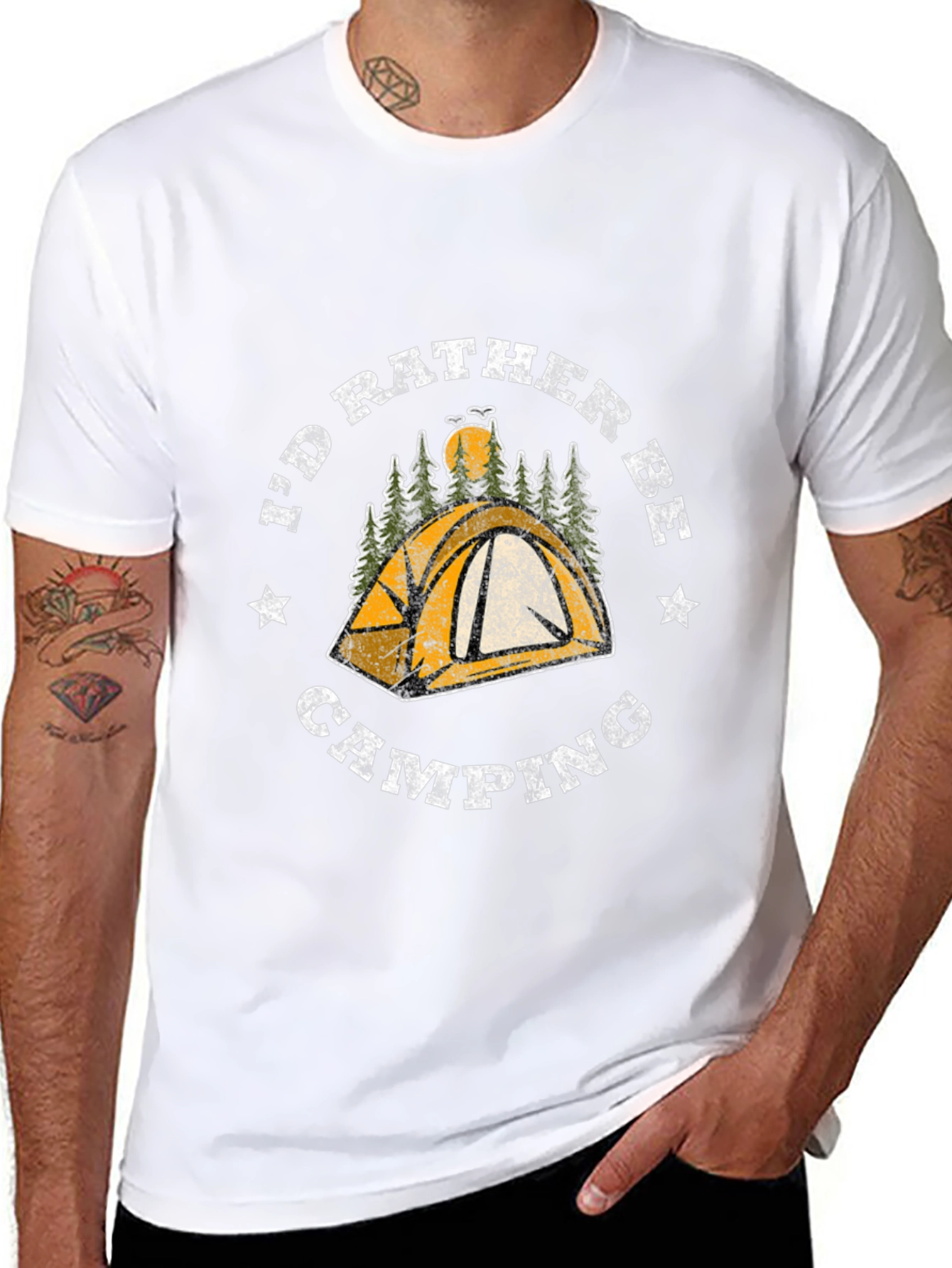 Camping Graphic T-Shirt - Id Rather Be Camping Tee