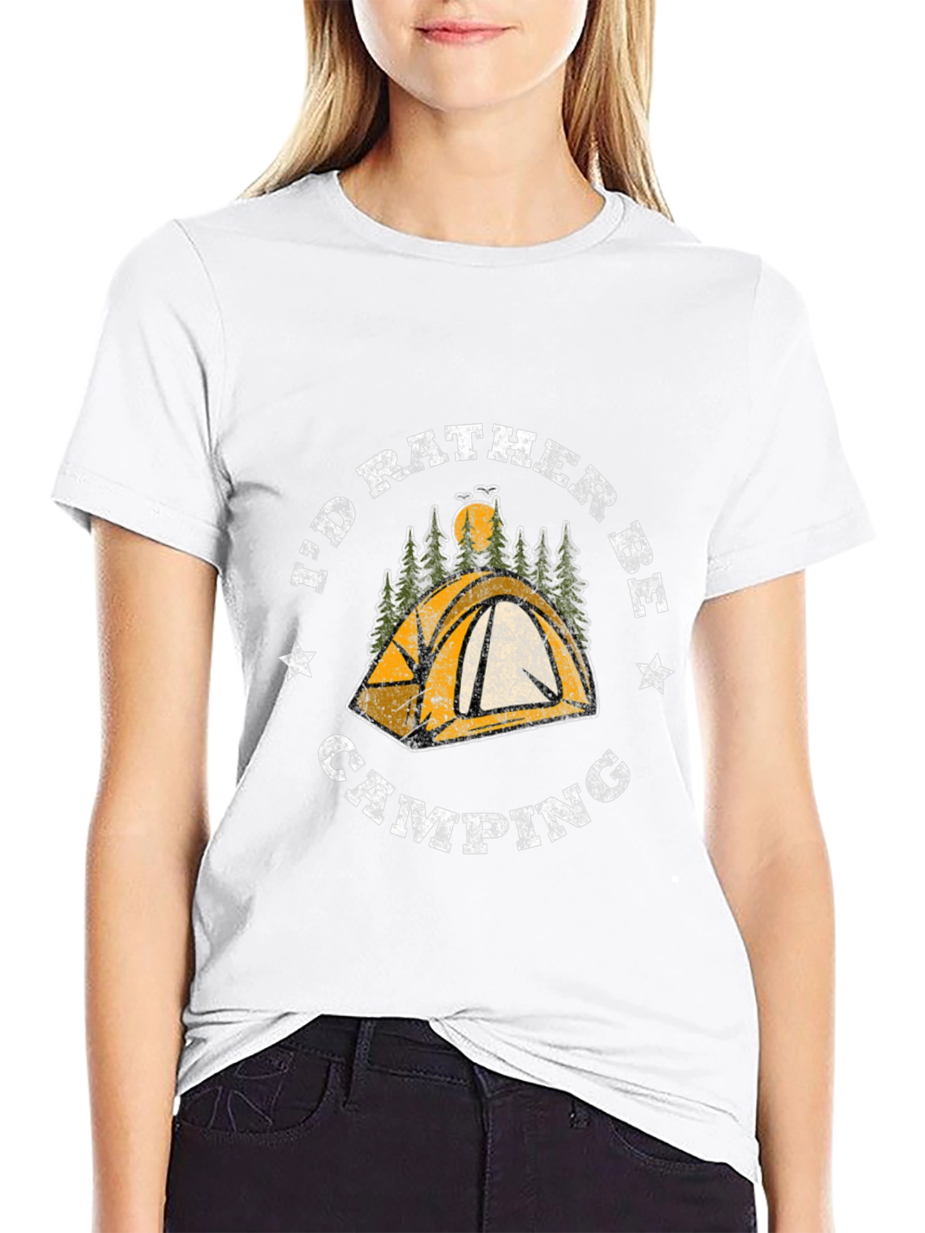 Camping Graphic T-Shirt - Id Rather Be Camping Tee