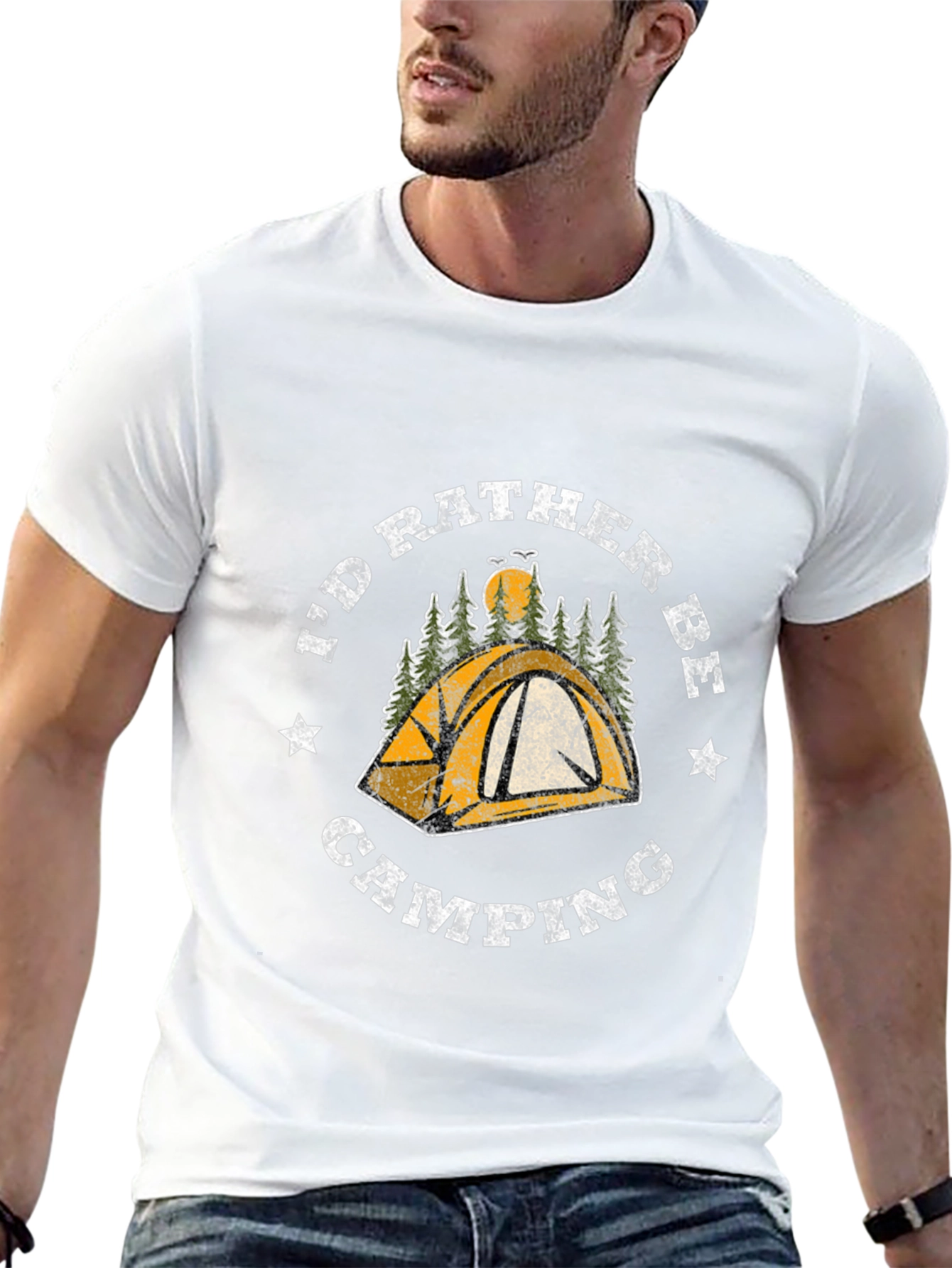 Camping Graphic T-Shirt - Id Rather Be Camping Tee