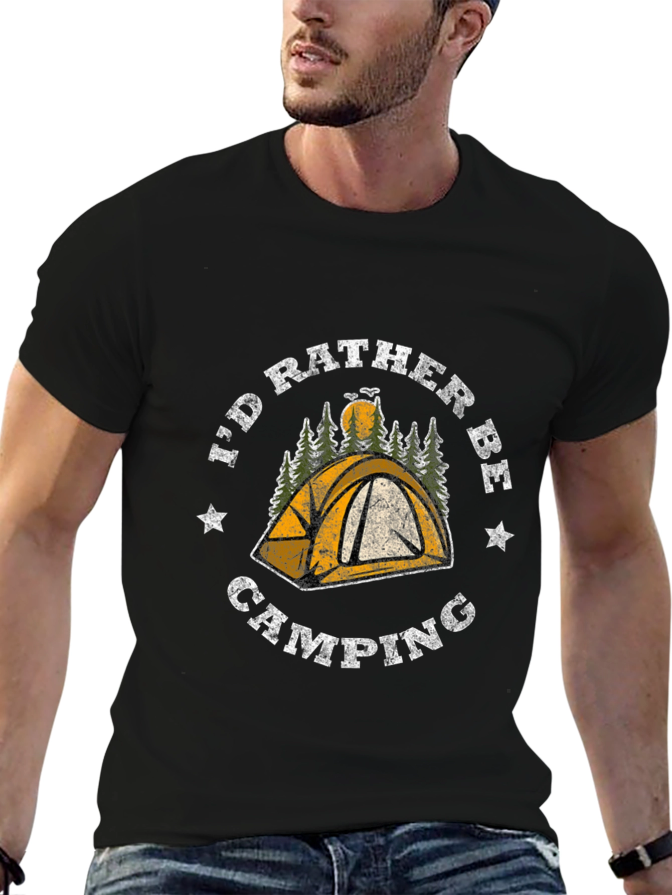 Camping Graphic T-Shirt - Id Rather Be Camping Tee