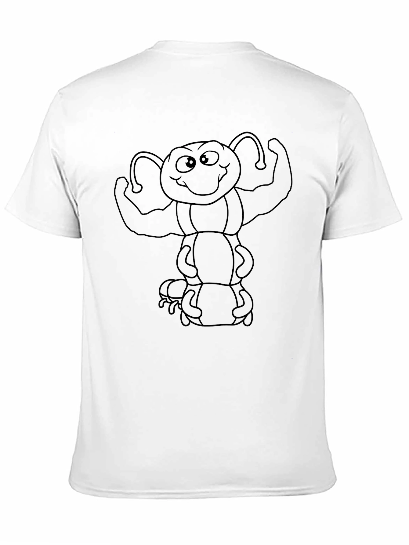 Cartoon Caterpillar Black T-Shirt - Flex Your Style!
