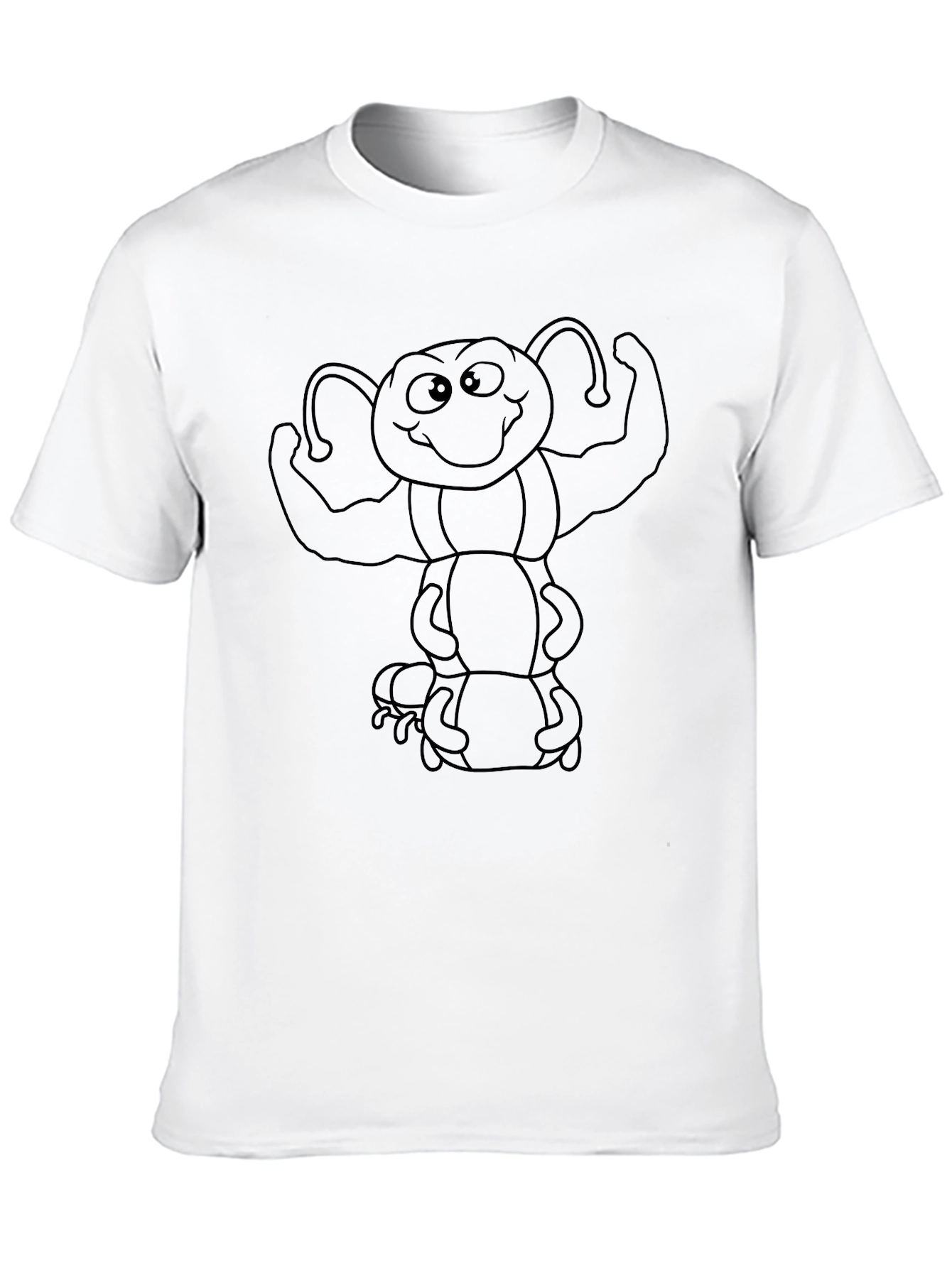 Cartoon Caterpillar Black T-Shirt - Flex Your Style!