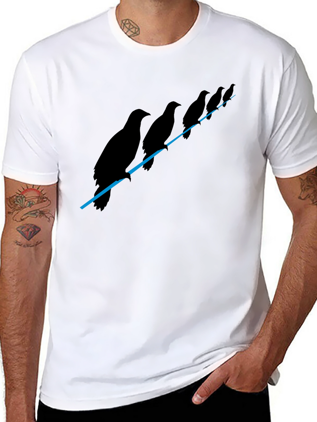 Birds on a Wire Graphic T-Shirt