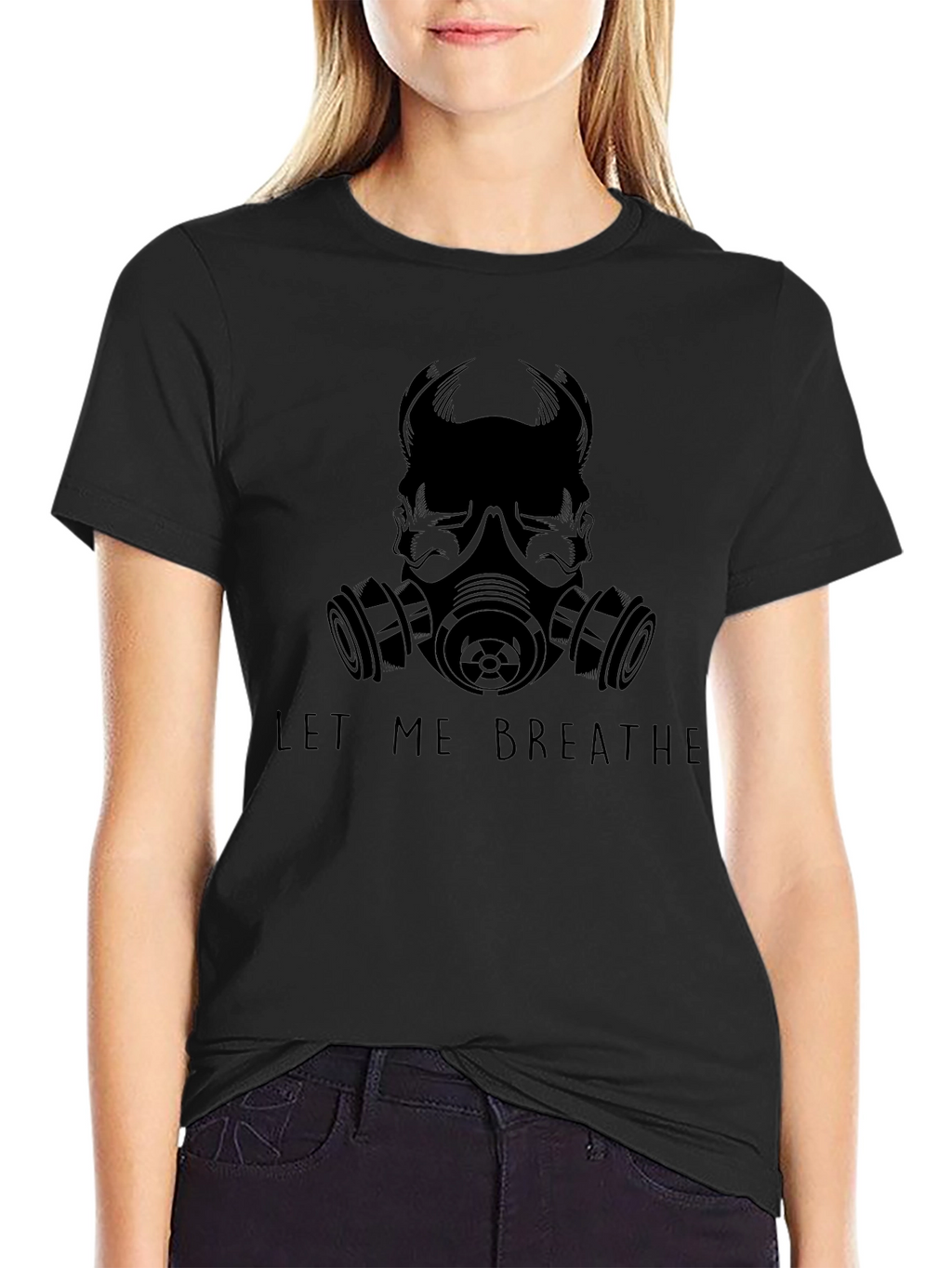 Let Me Breathe Graphic Tee - Black