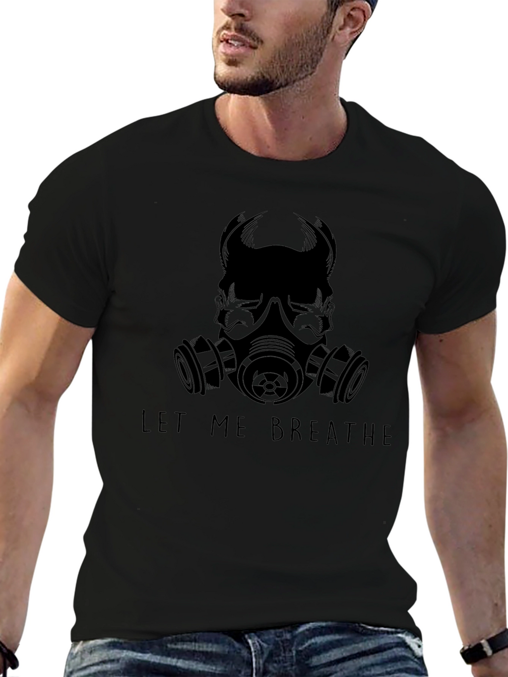 Let Me Breathe Graphic Tee - Black
