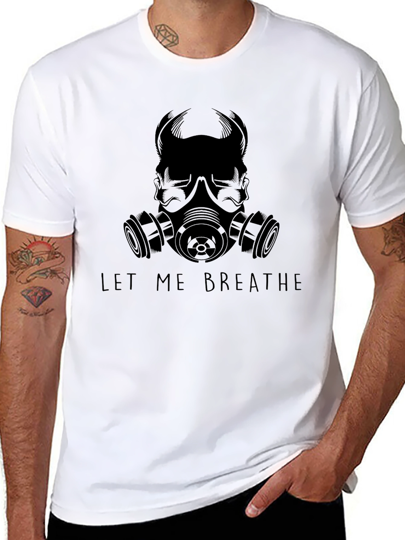 Let Me Breathe Graphic Tee - Black