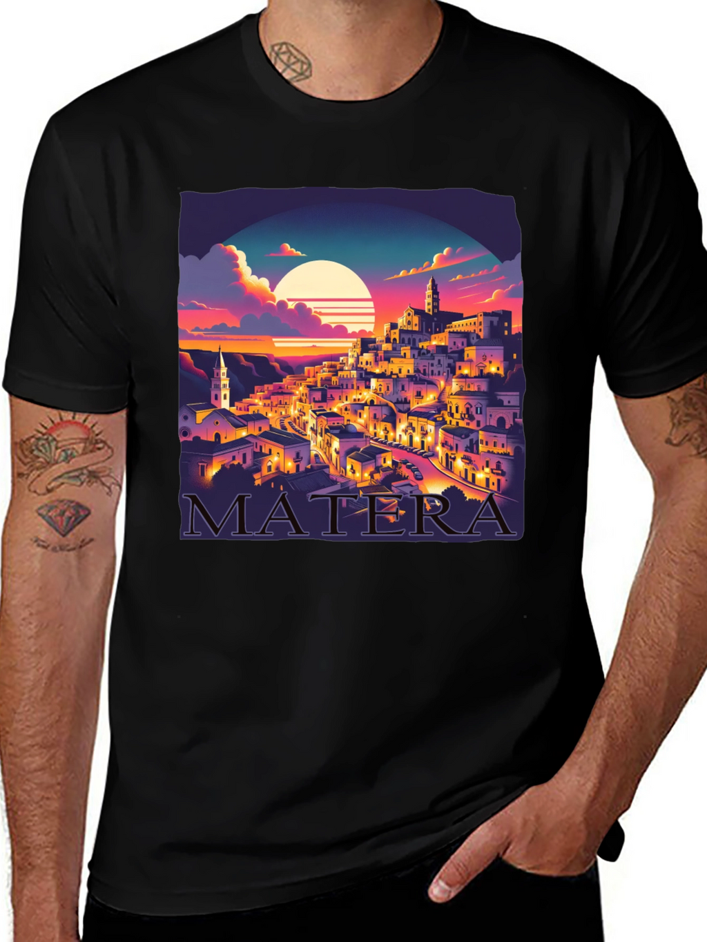 Matera Italy Sunset Graphic Tee