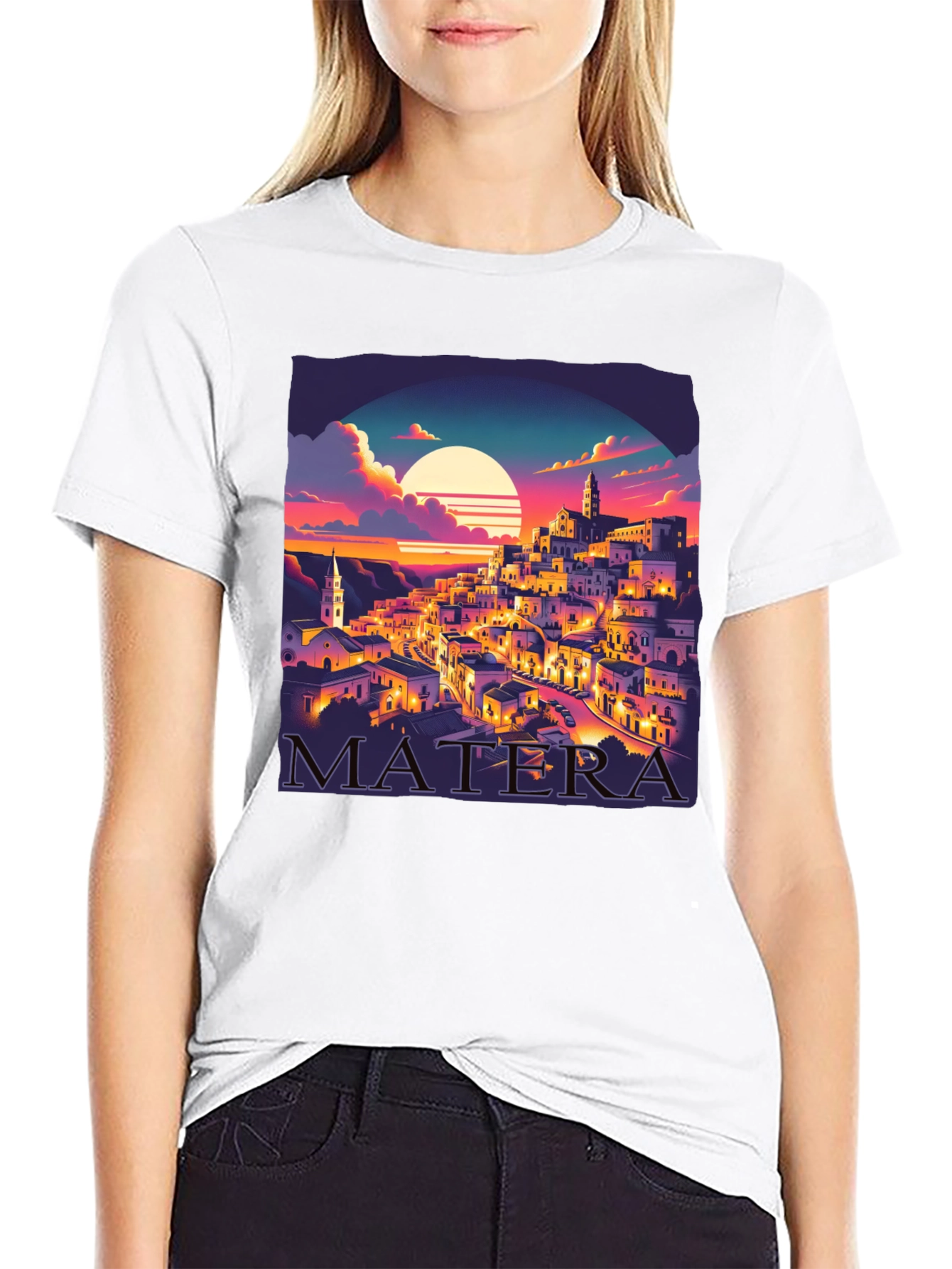 Matera Italy Sunset Graphic Tee