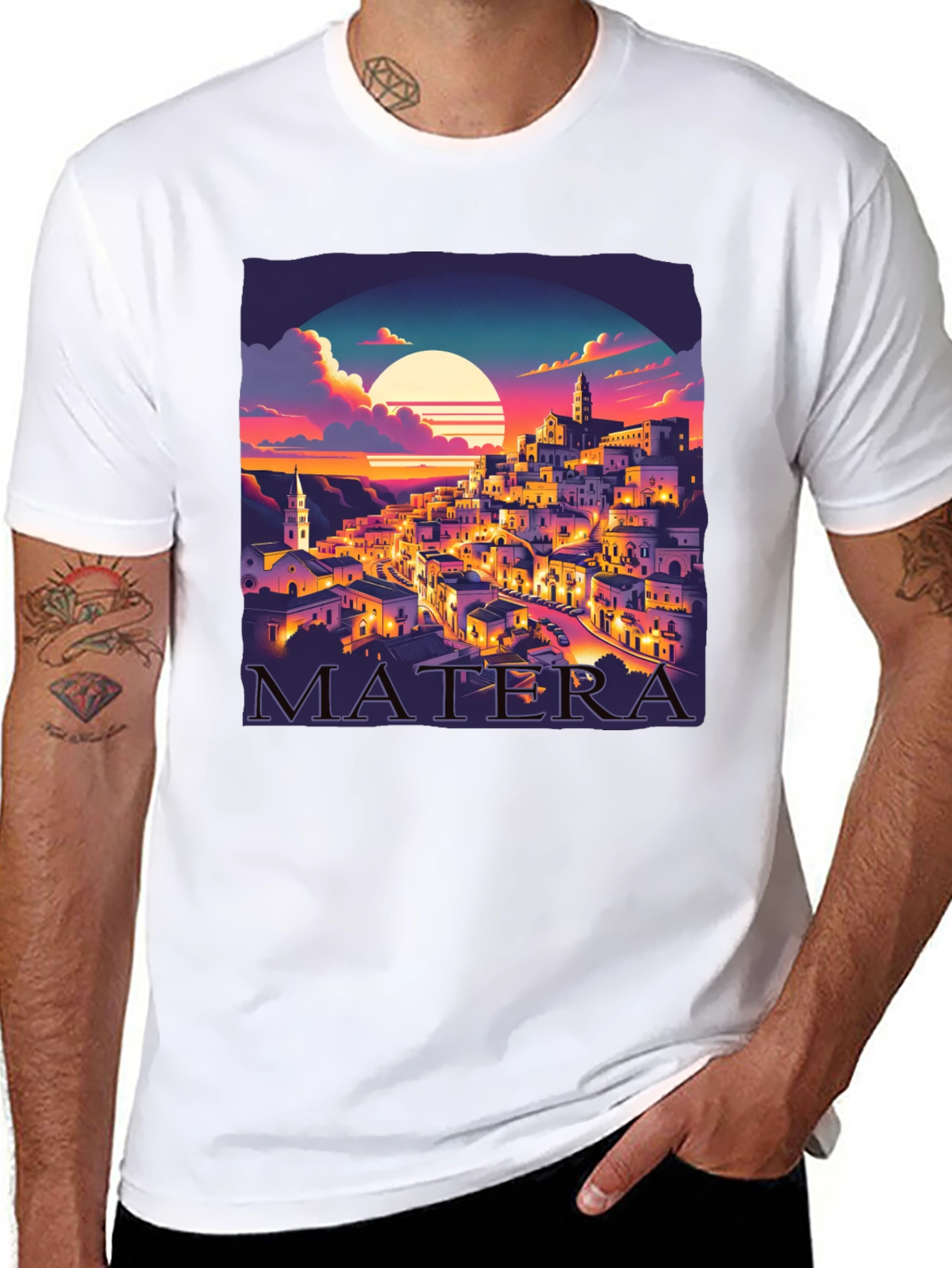 Matera Italy Sunset Graphic Tee