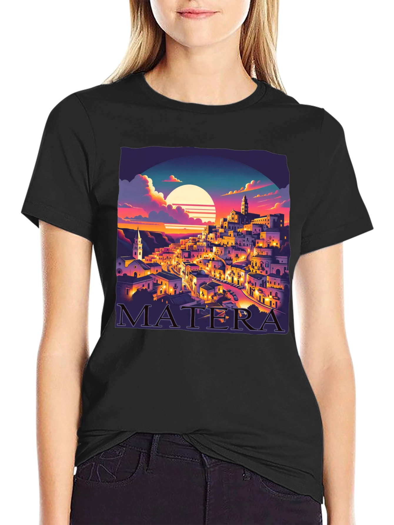 Matera Italy Sunset Graphic Tee