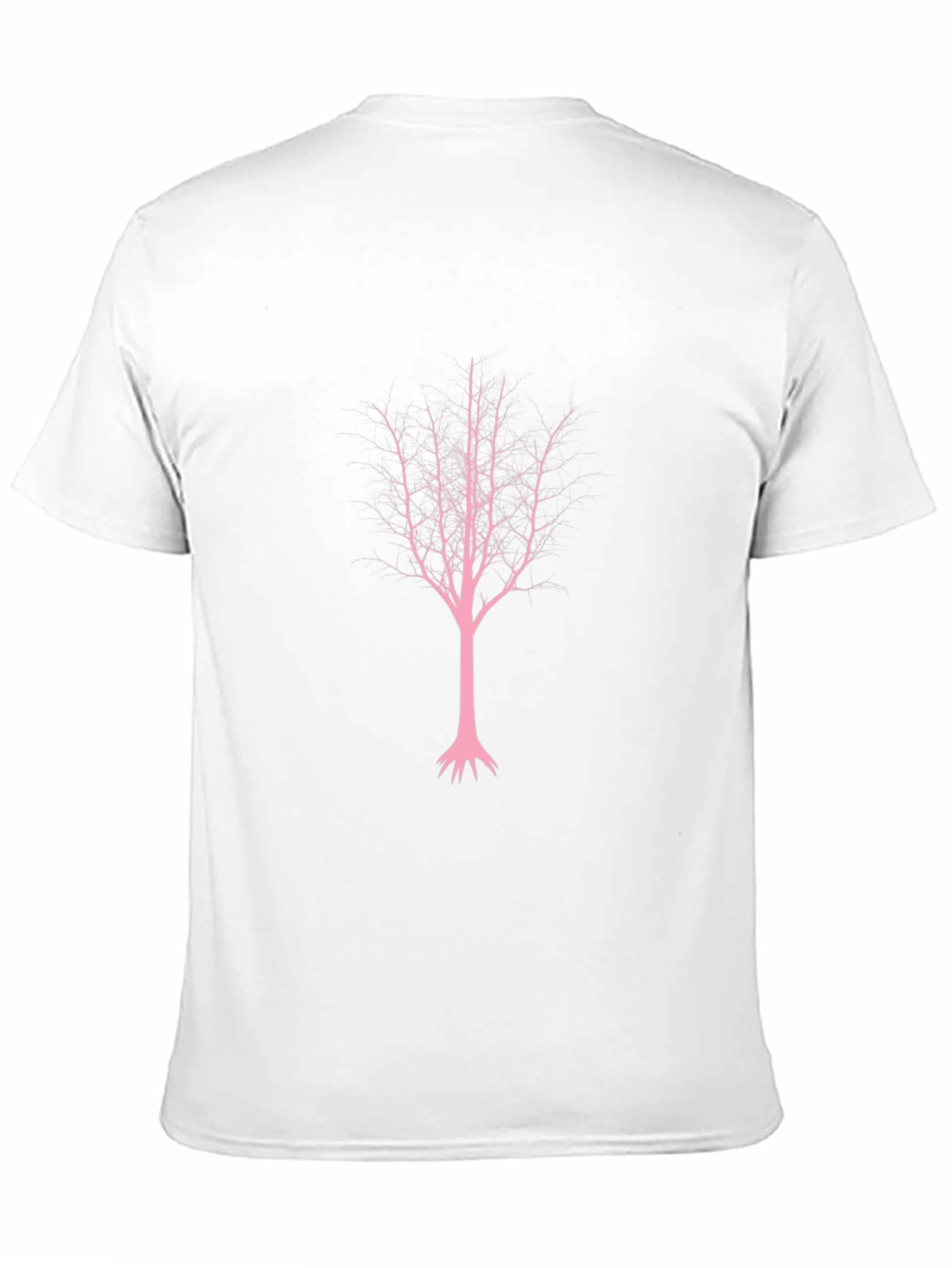 Pink Tree Graphic Tee - Black Cotton Casual T-Shirt